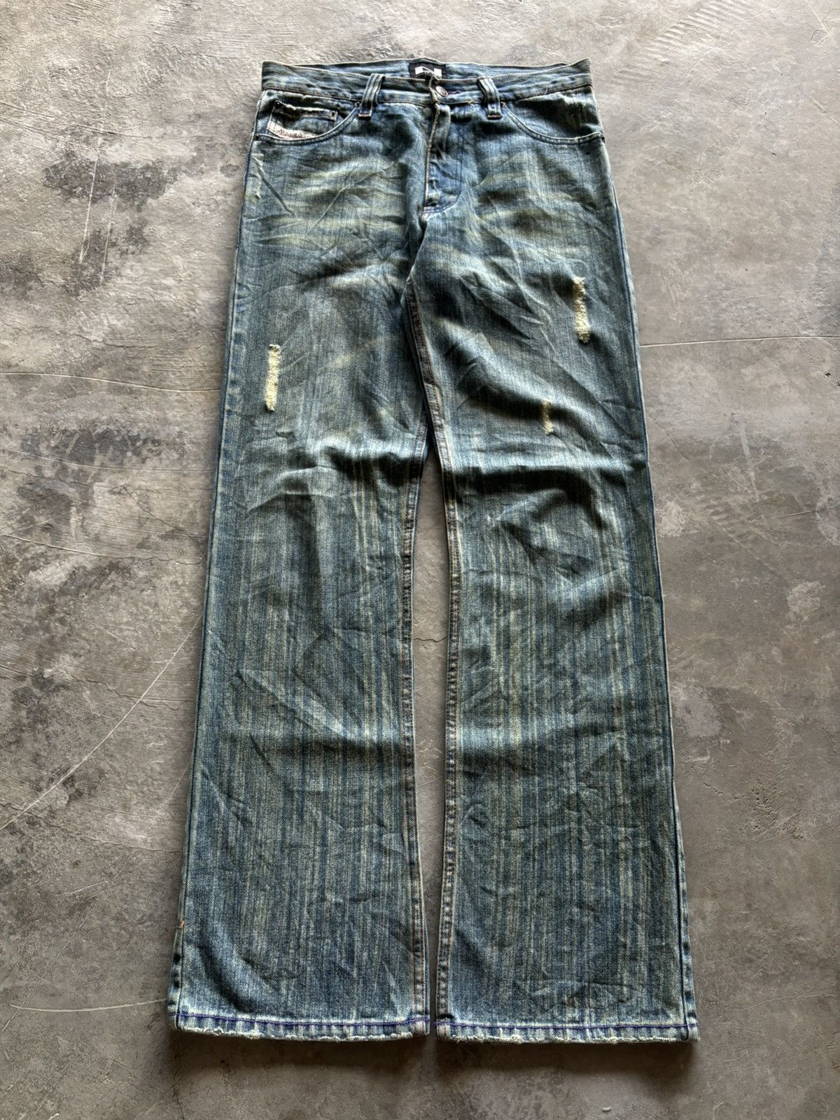If Six Was Nine NYLAUS flare distressed rusty wash punk grunge japanese Size US 32 / EU 48 - 1 Thumbnail