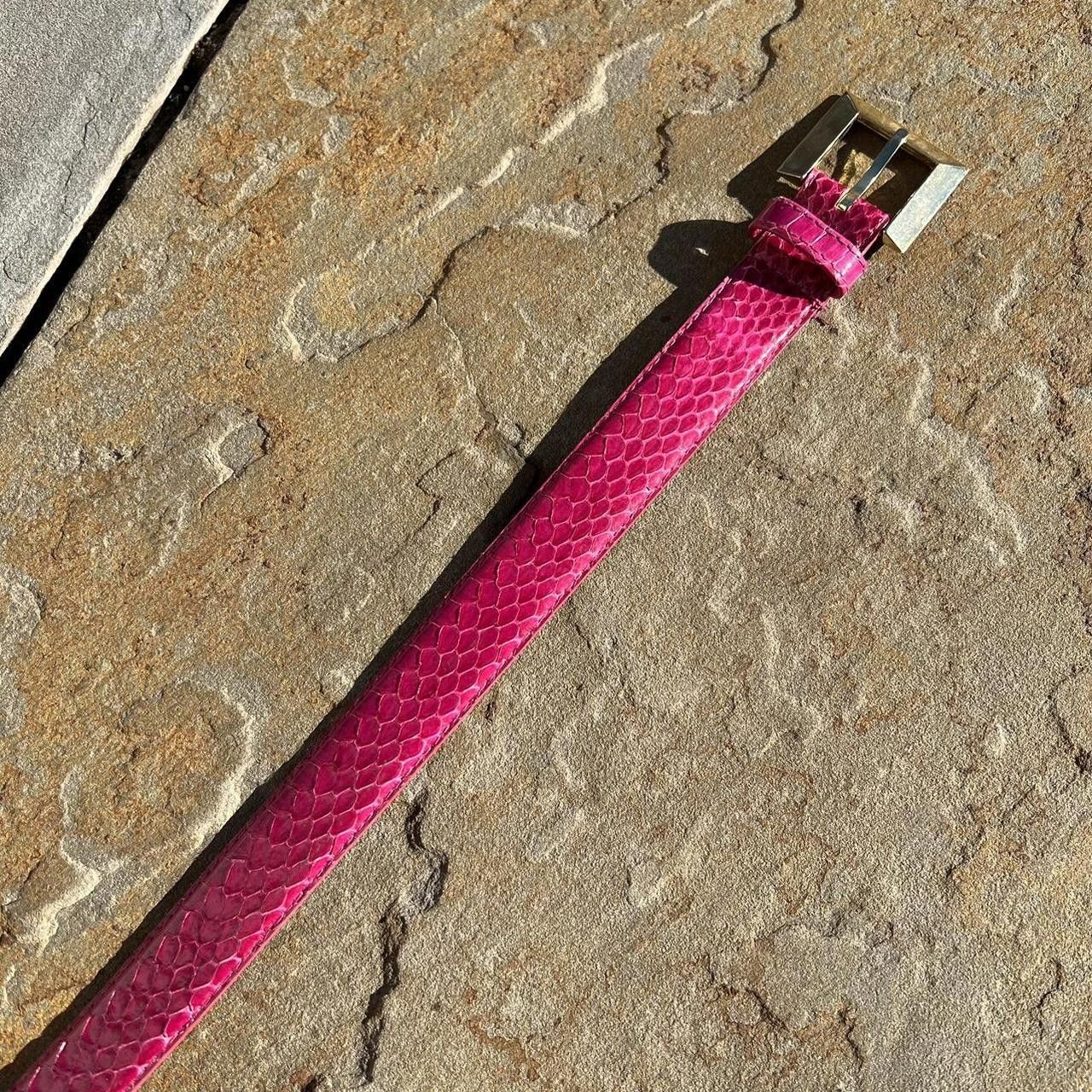 Vintage Vintage 80s Genuine Snake Skin Pink Belt Size ONE SIZE - 4 Thumbnail