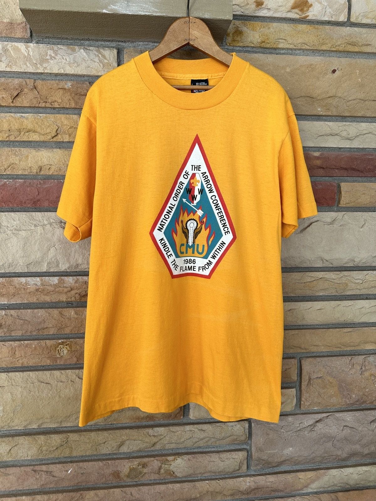 Vintage Vintage 80s CMU Boy Scouts Order of the Arrow Graphic Tee Size US L / EU 52-54 / 3 - 1 Thumbnail