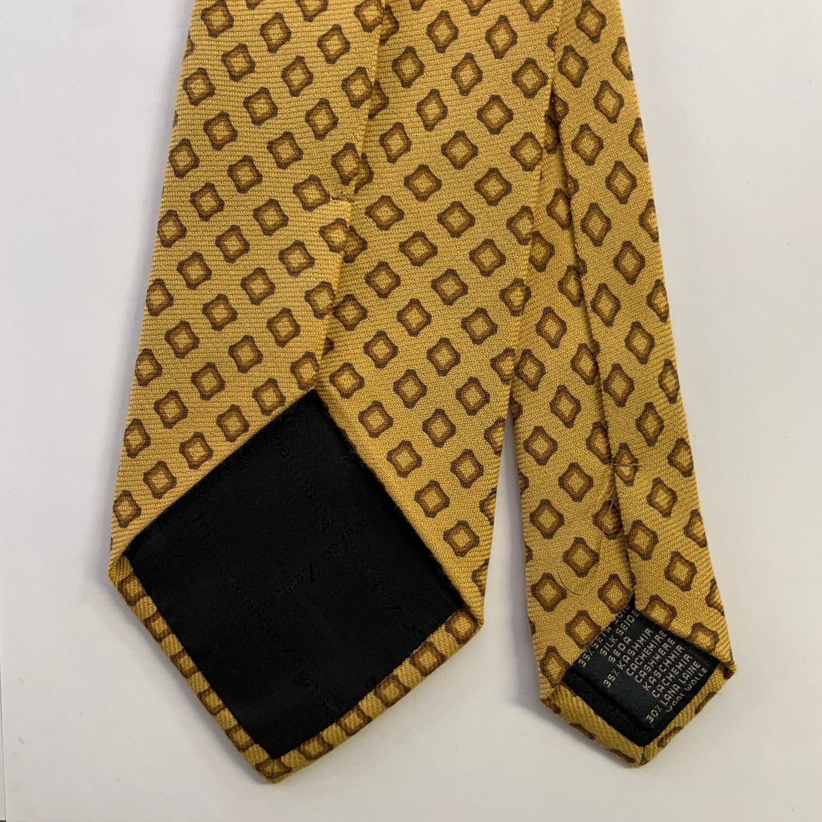 Ermenegildo Zegna ERMENEGILDO ZEGNA Yellow Mustard Abstract Silk Tie Size ONE SIZE - 2 Thumbnail