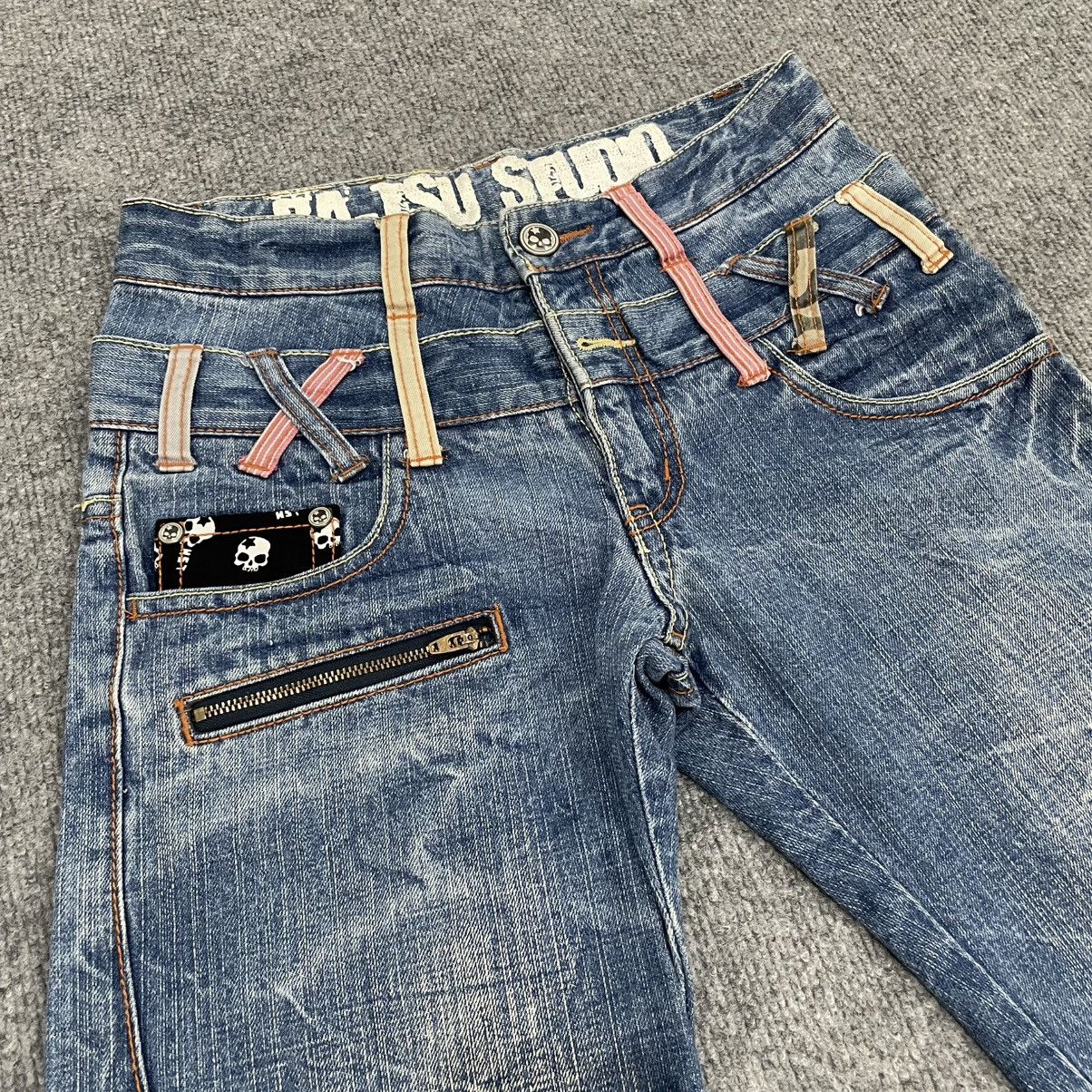Japanese Brand Japanese Ba Tsu Studio Double Waist Jeans Skull Pattern Size 30" / US 8 / IT 44 - 2 Thumbnail