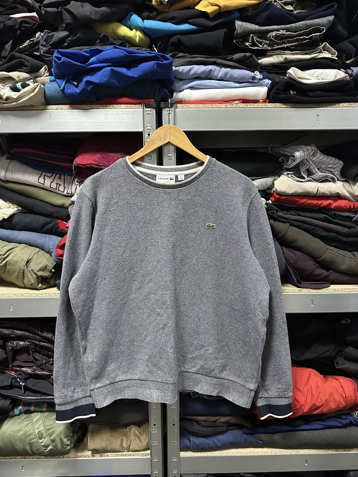Lacoste Vintage Lacoste Sweatshirt Basic Logo Grey Luxury Old Money Size US L / EU 52-54 / 3 - 1 Thumbnail
