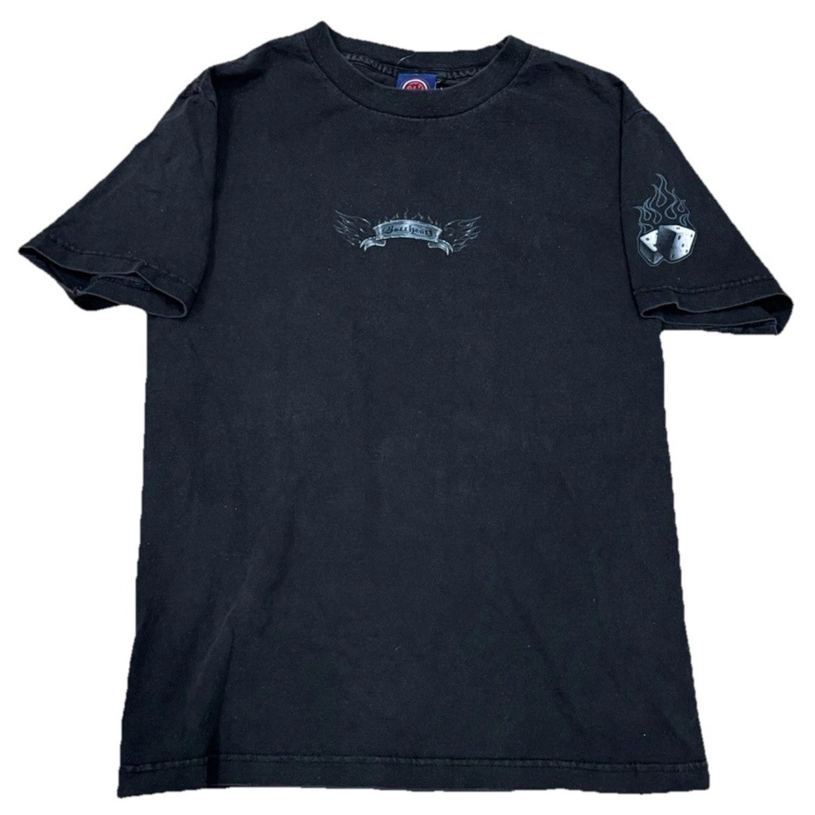 Vintage Vintage Bullhead Cards Sick Graphic Y2K Dice Flames Tee Size US S / EU 44-46 / 1 - 2 Thumbnail