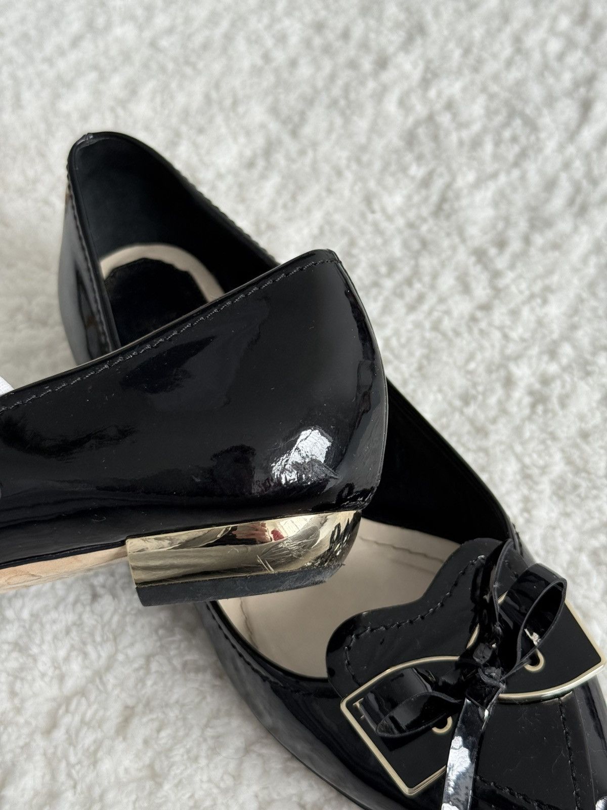 Dior Dior Patent Leather Pointed Toe Bow Ballet Flats Black Size US 8 / IT 38 - 13 Thumbnail