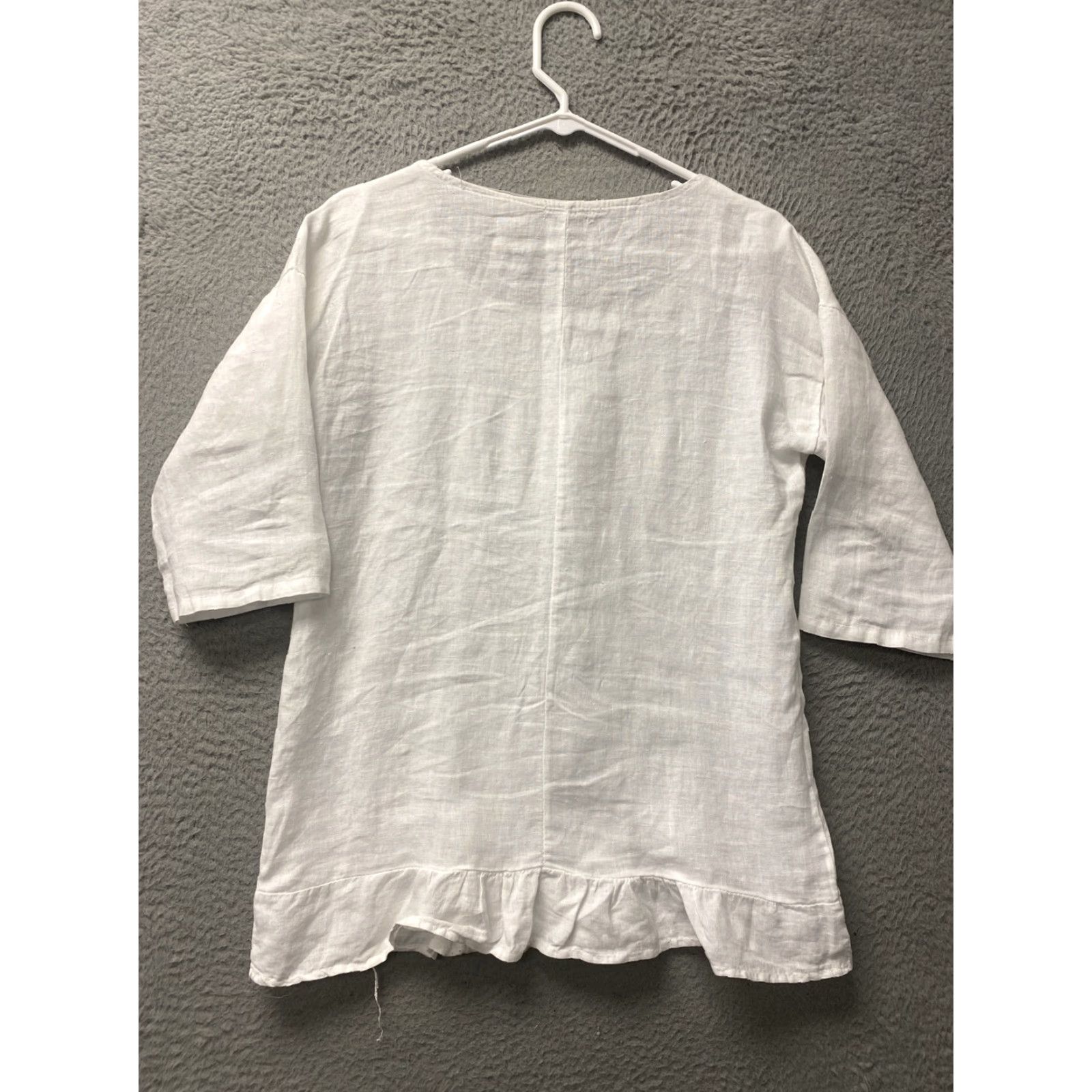 Vintage VINTAGE Lungo L'arno Linen Tunic Top Women Size S White Linen Blouse Made in Italy Size S / US 4 / IT 40 - 5 Thumbnail