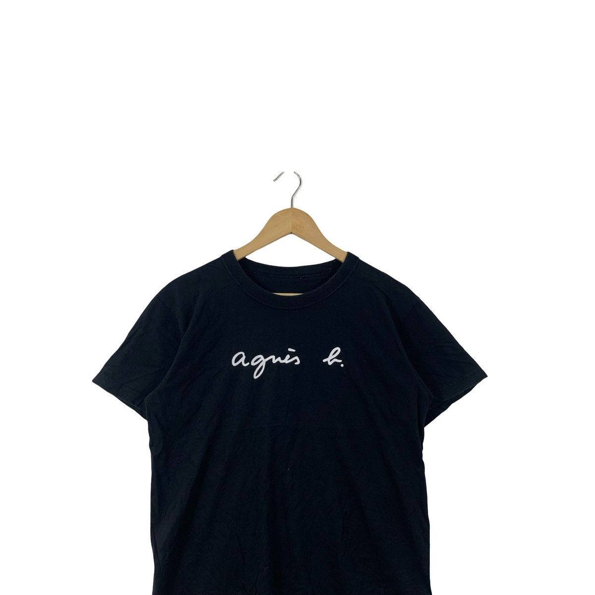 agnes b. Vintage Agnes b. Script Logo T-Shirt Minimalist Designer Size M / US 6-8 / IT 42-44 - 2 Thumbnail