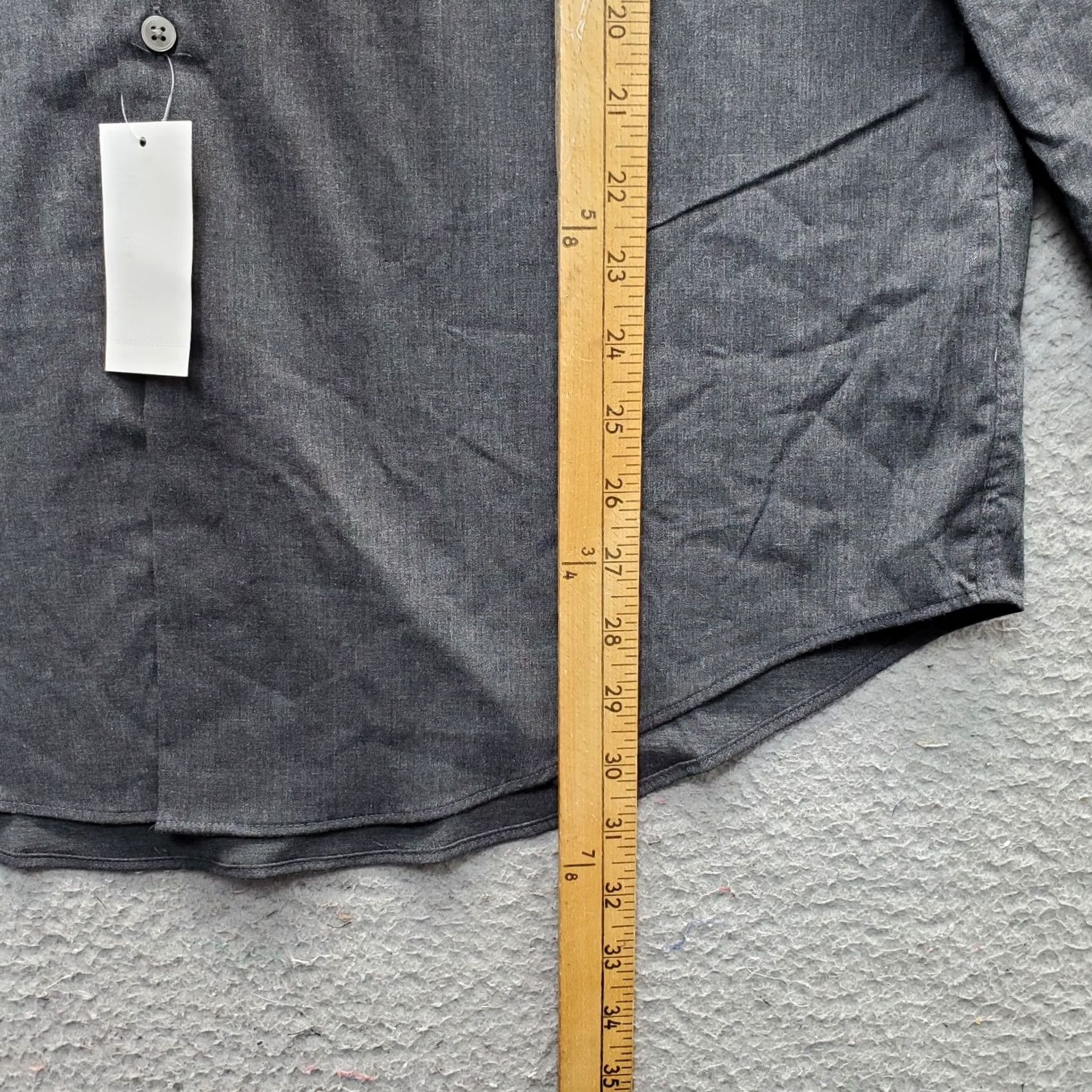 Van Heusen Van Heusen Dress Shirt Mens XL Charcoal Gray Slim Stretch Comfort Performance Shirt Mens XL Charcoal Gray Slim Stretch Size 46R - 3 Thumbnail
