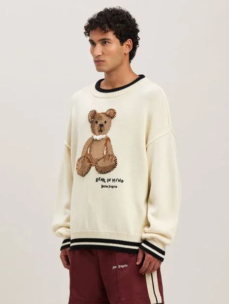 Palm Angels o1mle0226 Bear in Mind Sweater in Neutrals Size US M / EU 48-50 / 2 - 3 Thumbnail