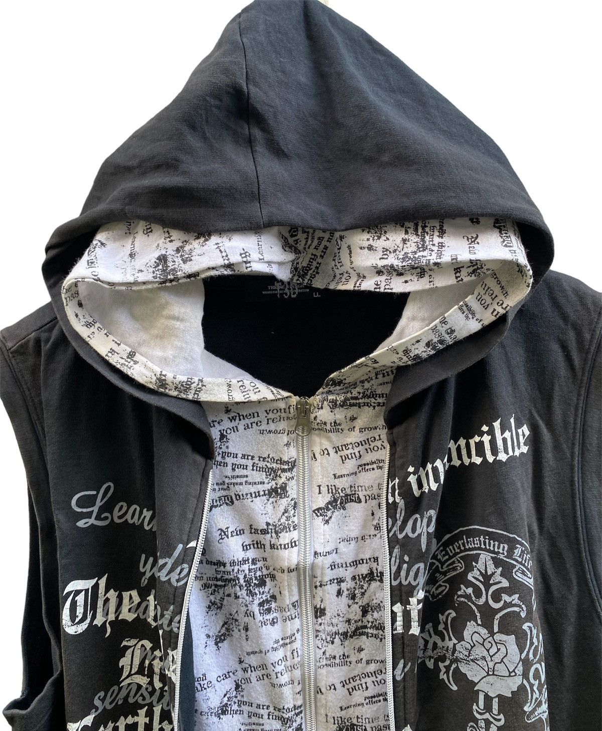 Hysteric Glamour × If Six Was Nine × Le Grande Bleu (L.G.B.) Japanese Triune Seditionaries Poem Double Layer Zip Hoodie Size US L / EU 52-54 / 3 - 4 Thumbnail