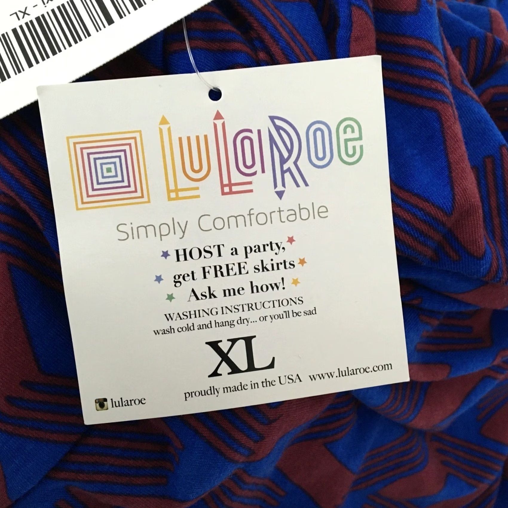 Vintage VINTAGE LuLaRoe Maxi Skirt Dress XL Red Blue Geometric Neon NWT Geometric Pattern Skirt Womens XL Size 40" / US 18 - 6 Thumbnail