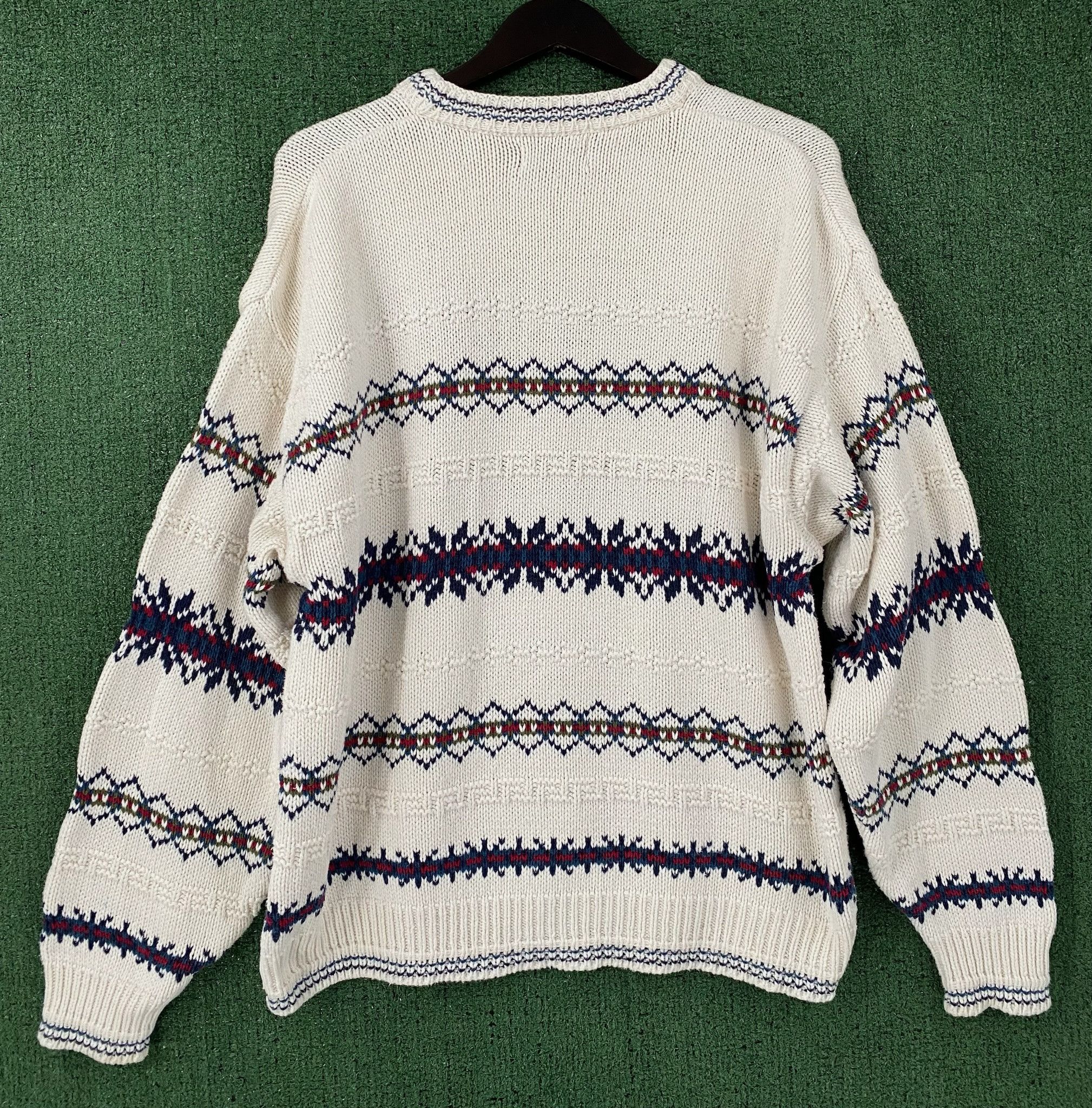 Vintage 90’s Isle Of Cotton Fair Isle Cotton Sweater Men’s Large Size US L / EU 52-54 / 3 - 4 Thumbnail
