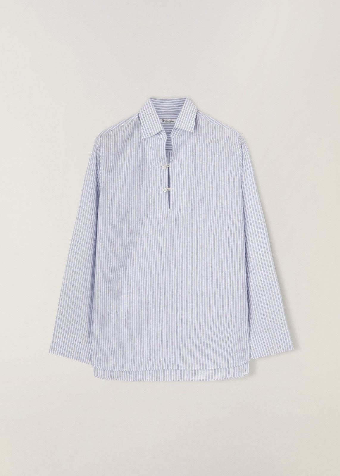 Loro Piana o1srvl11e0924 Tahiti Shirt in White/Grey Size US XL / EU 56 / 4 - 1 Thumbnail