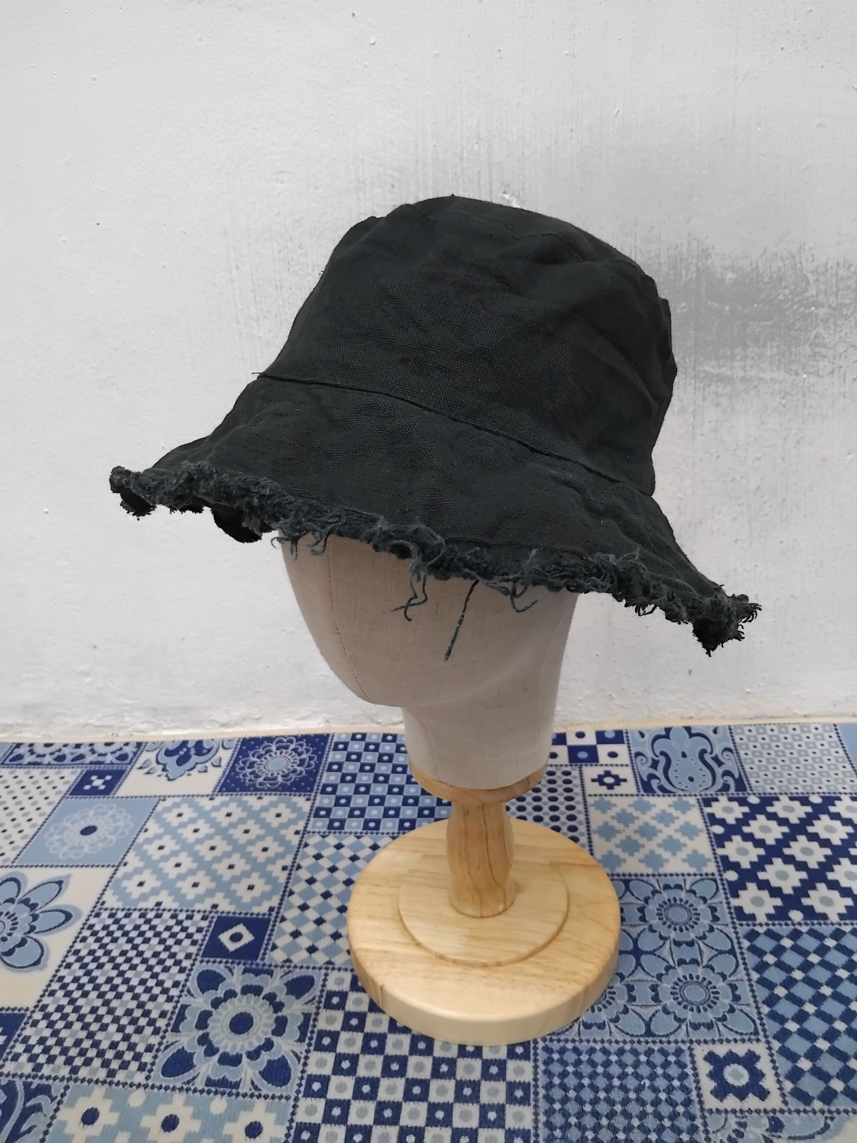 Japanese Brand 💥Distressed black Japanese style hat Size ONE SIZE - 3 Thumbnail