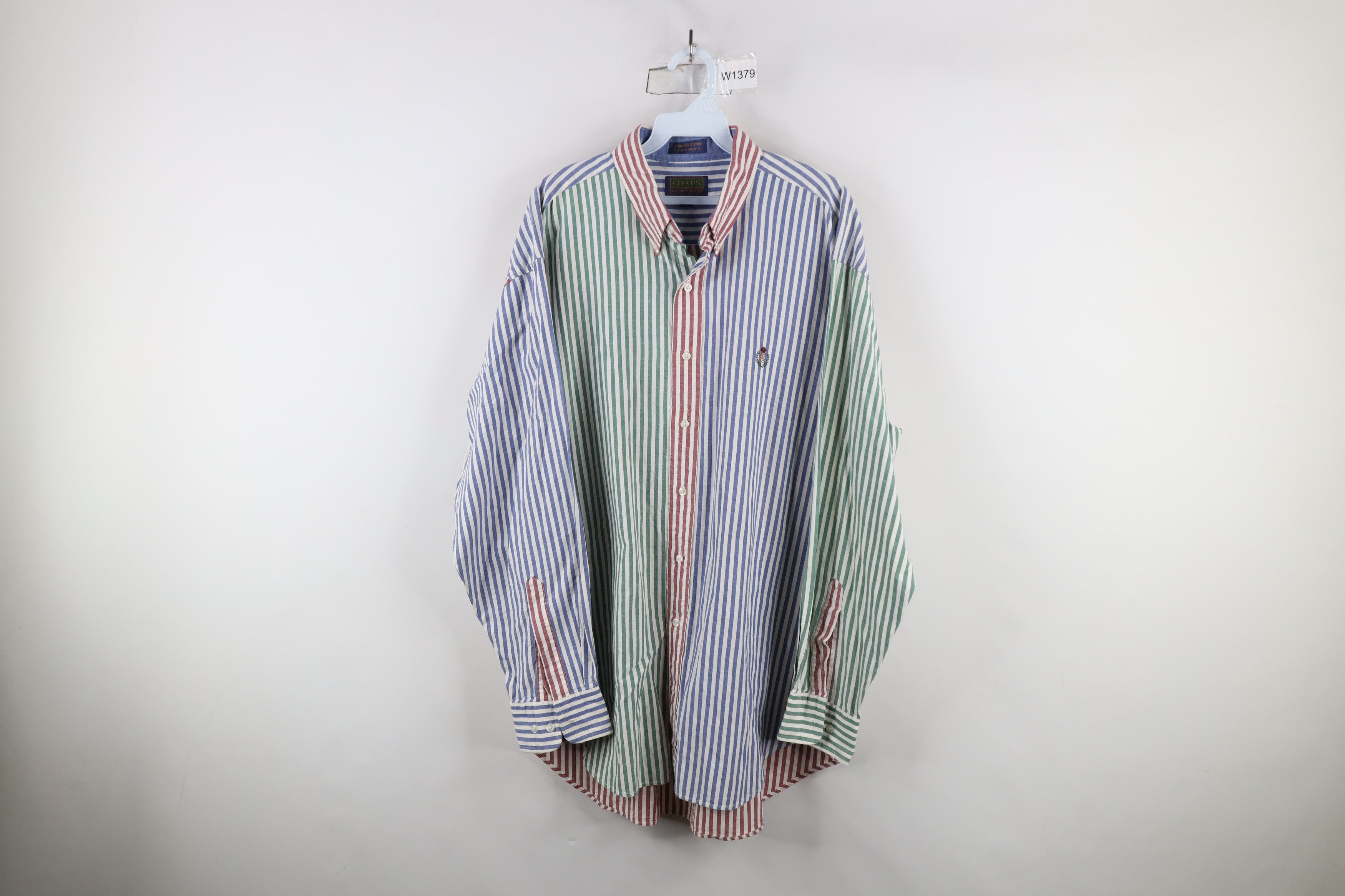 Polo Ralph Lauren Vintage 90s Chaps Ralph Lauren Striped Oxford Button Shirt Size US M / EU 48-50 / 2 - 1 Thumbnail