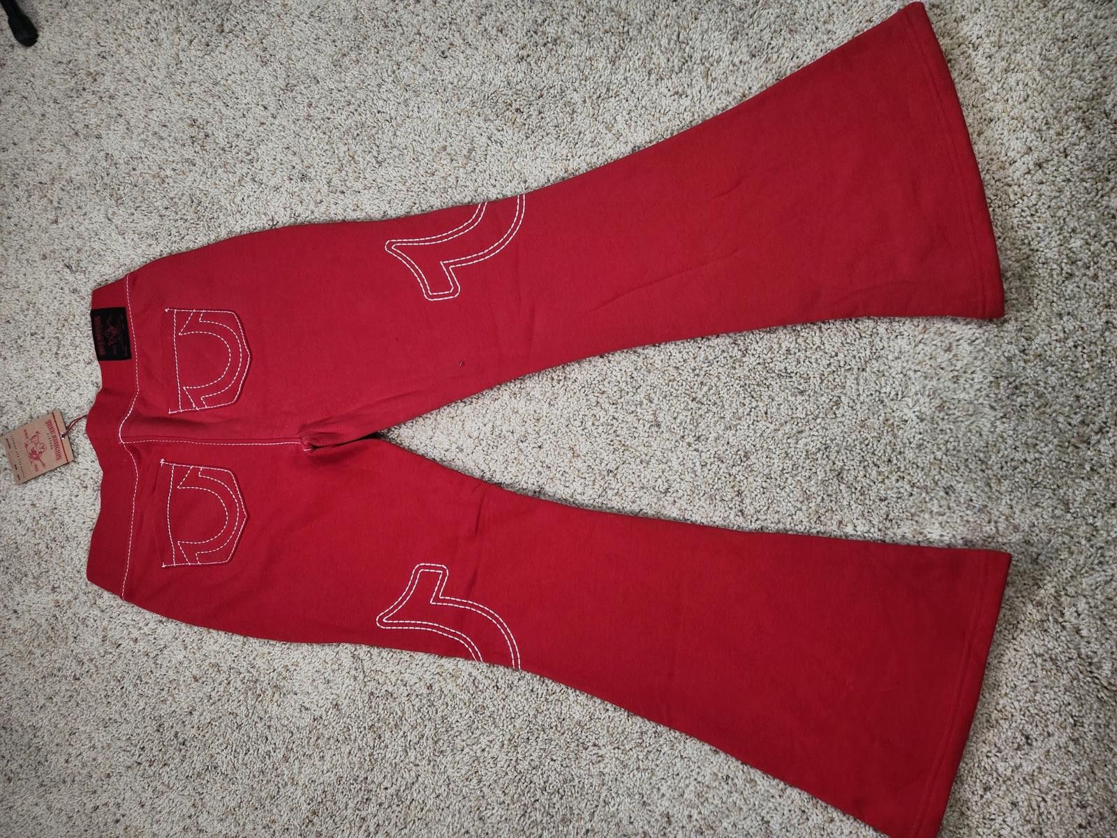 True Religion NEW True Religion Pull-On Flare Jeans Red Anniversary Large Size 36" / US 14 / IT 50 - 7 Thumbnail
