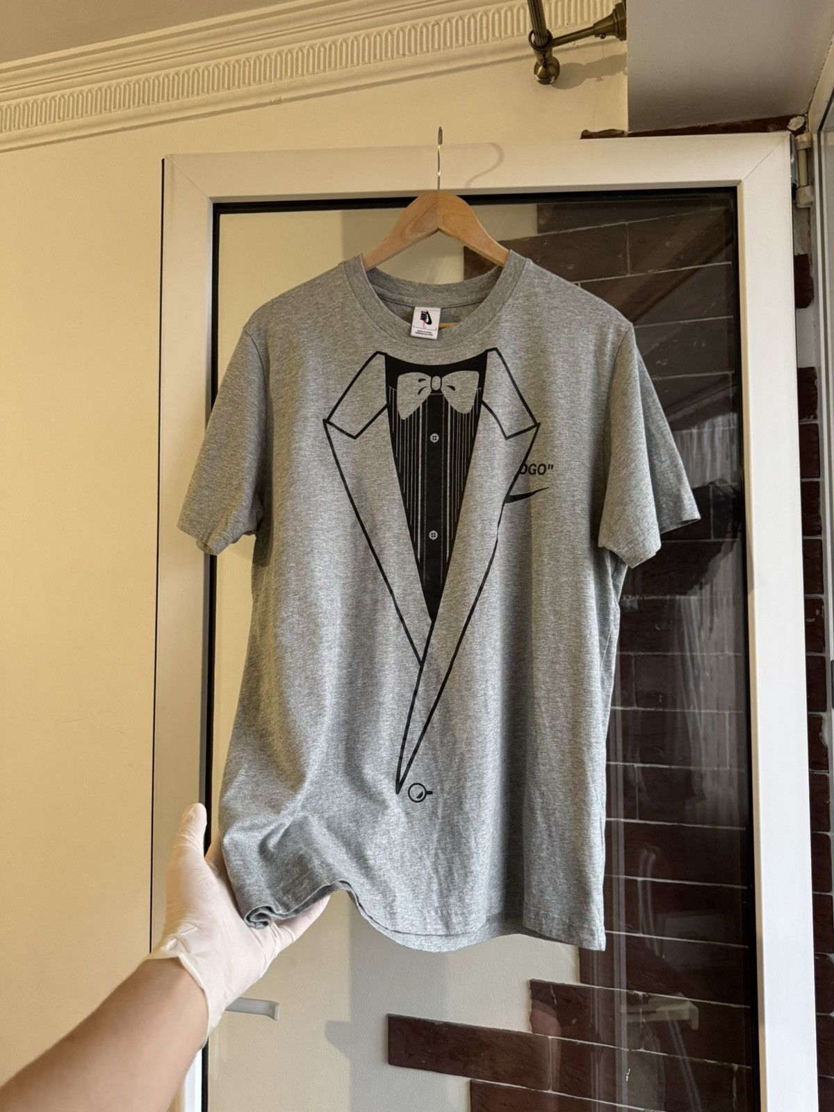 Nike × Off-White Nike x Off-White Virgil Ablo Logo gray Tshirt Size US L / EU 52-54 / 3 - 13 Thumbnail