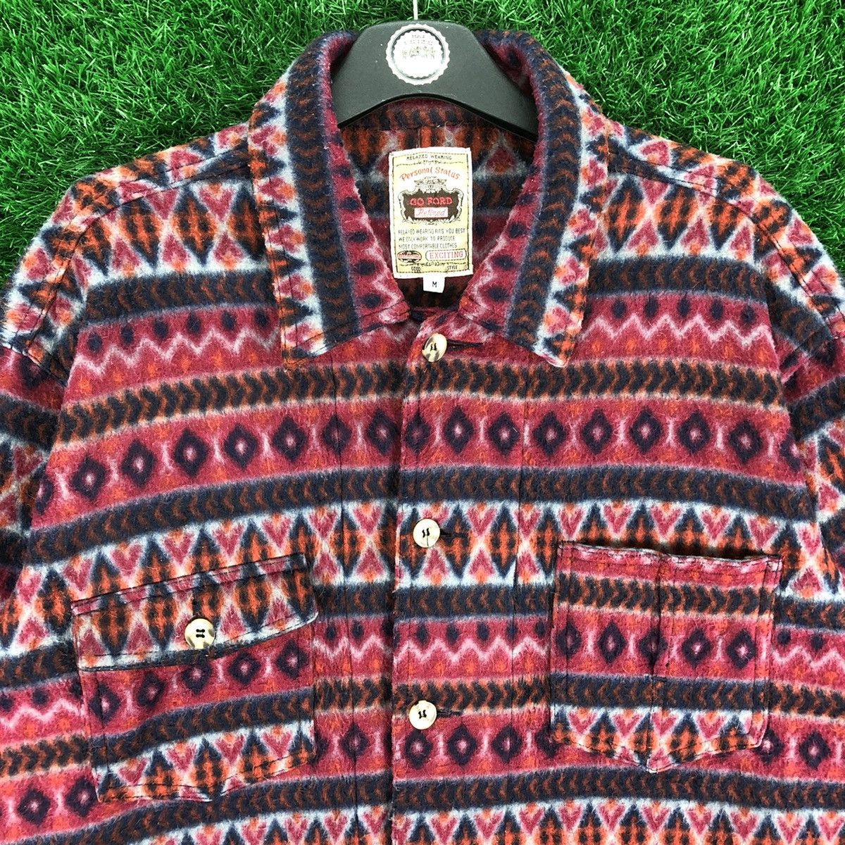 Japanese Brand Vintage 90's Navajo Fleece Chore Jacket by GQ Ford Size US XL / EU 56 / 4 - 7 Thumbnail