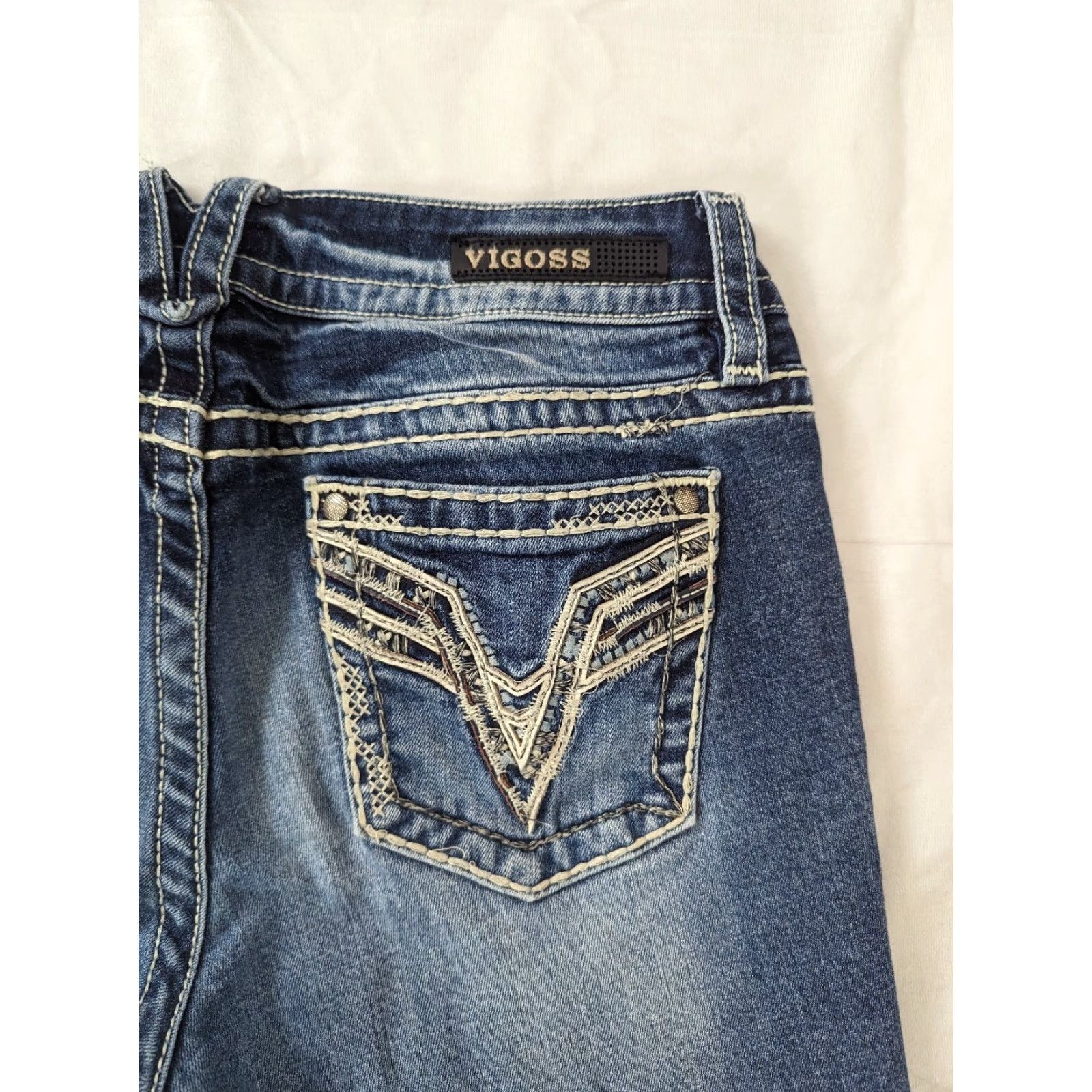 Vintage VIGOSS Jeans Womens 30x27 Skinny Distress Dark Wash M6W Jeans Distressed Denim 30x27 Womens Skinny Size 30" / US 8 / IT 44 - 3 Thumbnail
