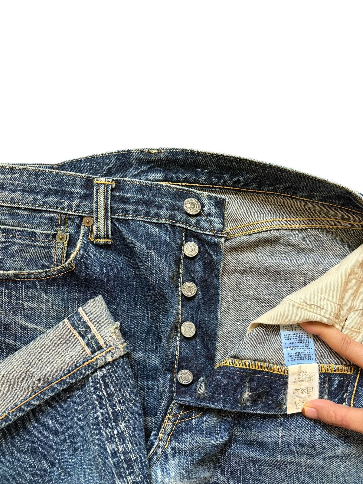 Eternal Vintage Japanese Eternal Selvedge Distress Loose Jeans Size US 31 - 5 Thumbnail