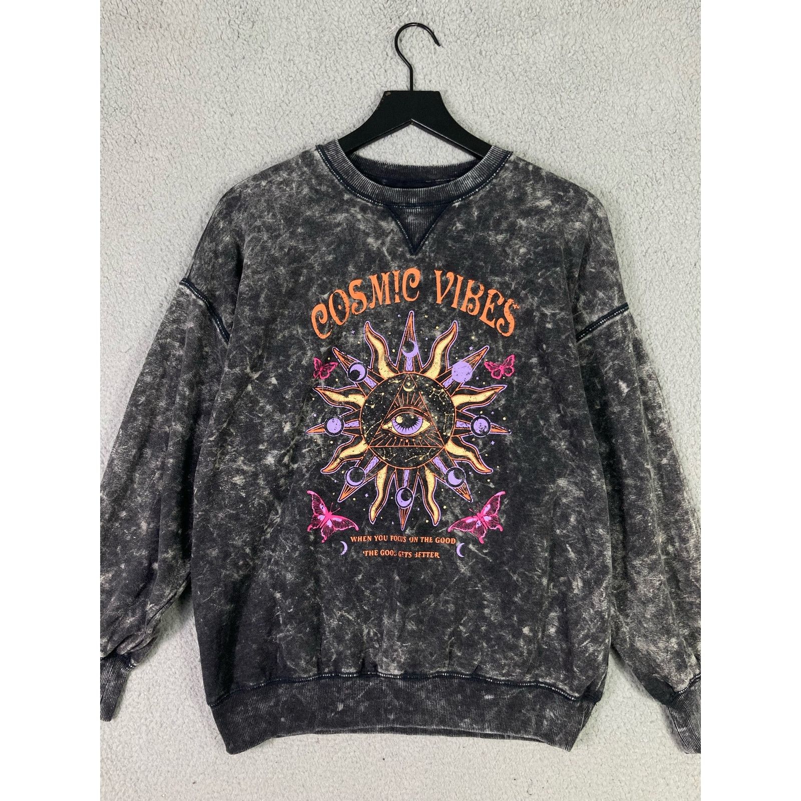 Other Cosmic Vibes Pullover Women's M Gray Sweater Shirt Casual Size M / US 6-8 / IT 42-44 - 3 Thumbnail