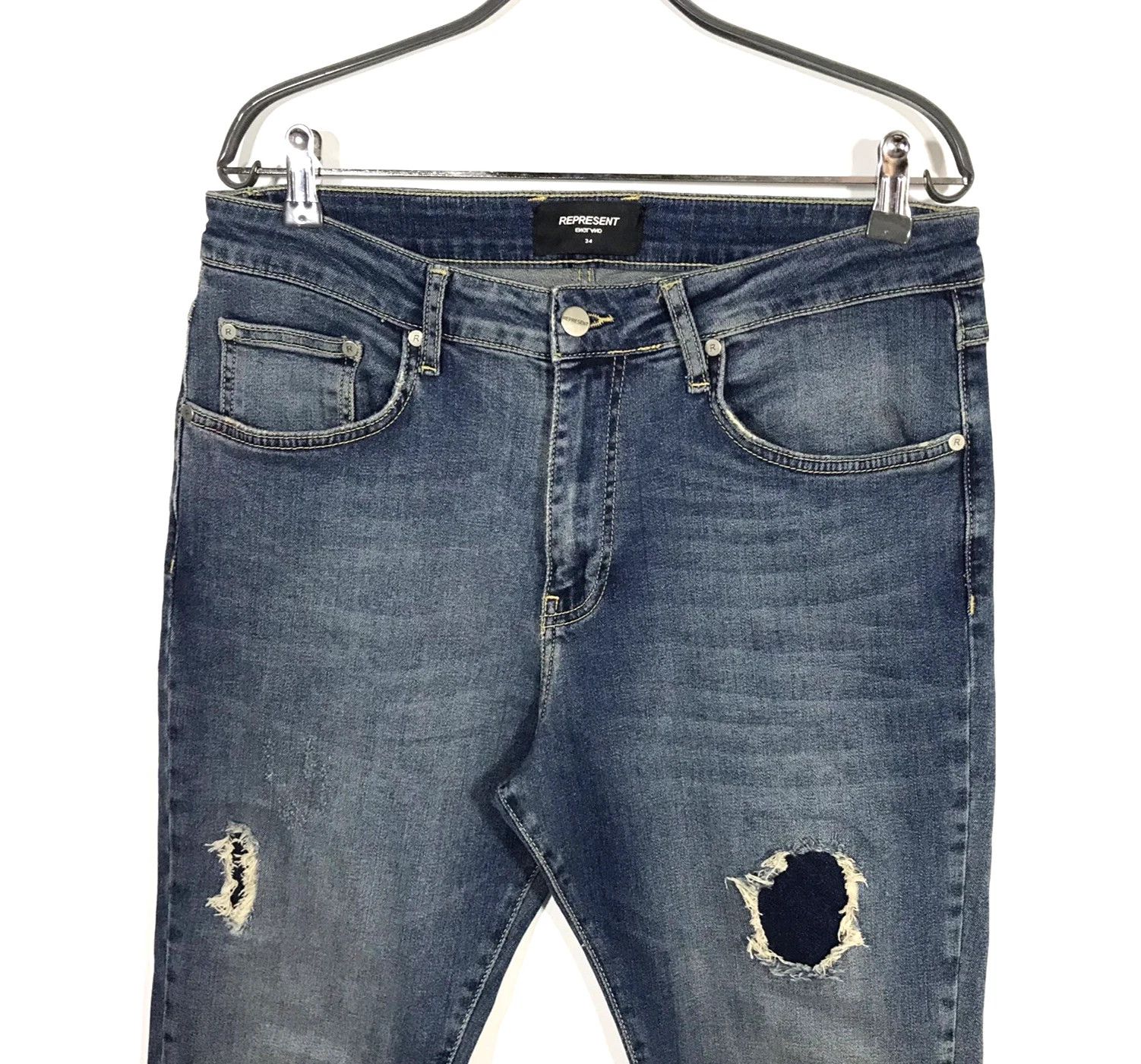 Represent Clo. Represent Jeans Repaired Denim Fadded Blue Size US 34 / EU 50 - 3 Thumbnail
