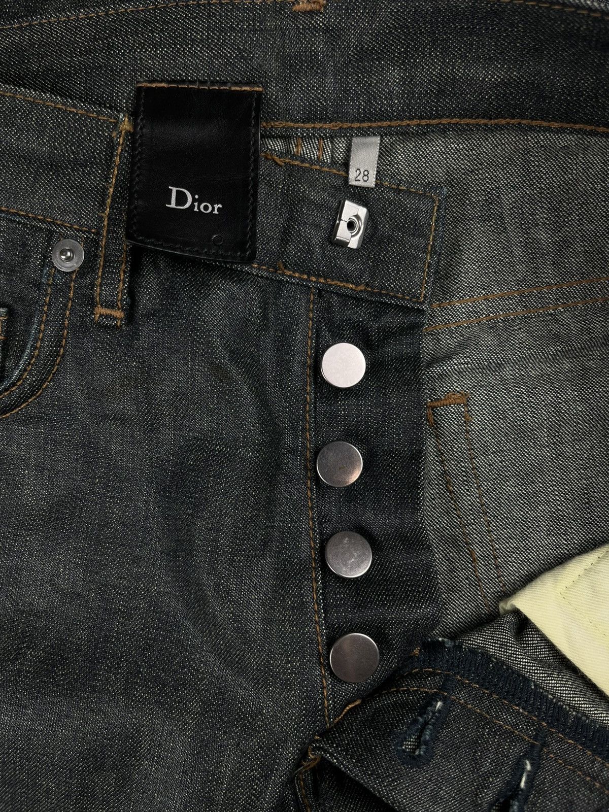AW07 Dior Homme Wax Coated Polyurethane Denim Jeans Navigate
