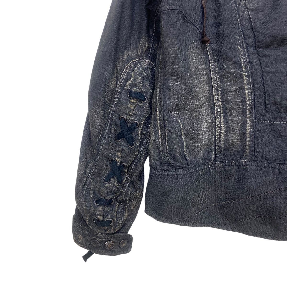 Marithe + Francois Girbaud MFG Lace Up Stylish Biker Distressed Design Jacket Size US S / EU 44-46 / 1 - 4 Thumbnail