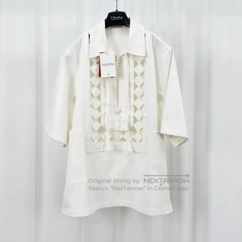 Valentino Valentino Summer White Cotton Blouse for Women . Size M / US 6-8 / IT 42-44 - 1 Thumbnail