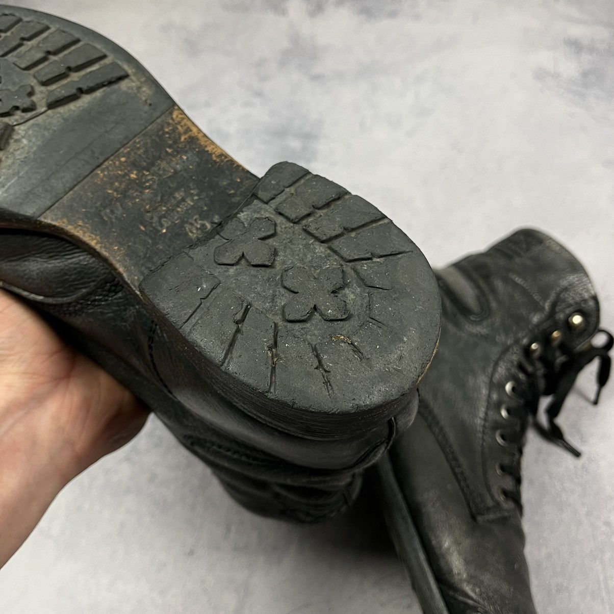 Diesel Vintage Diesel Avant Garde leather distressed boots 90’s Size US 11.5 / EU 44-45 - 12 Thumbnail