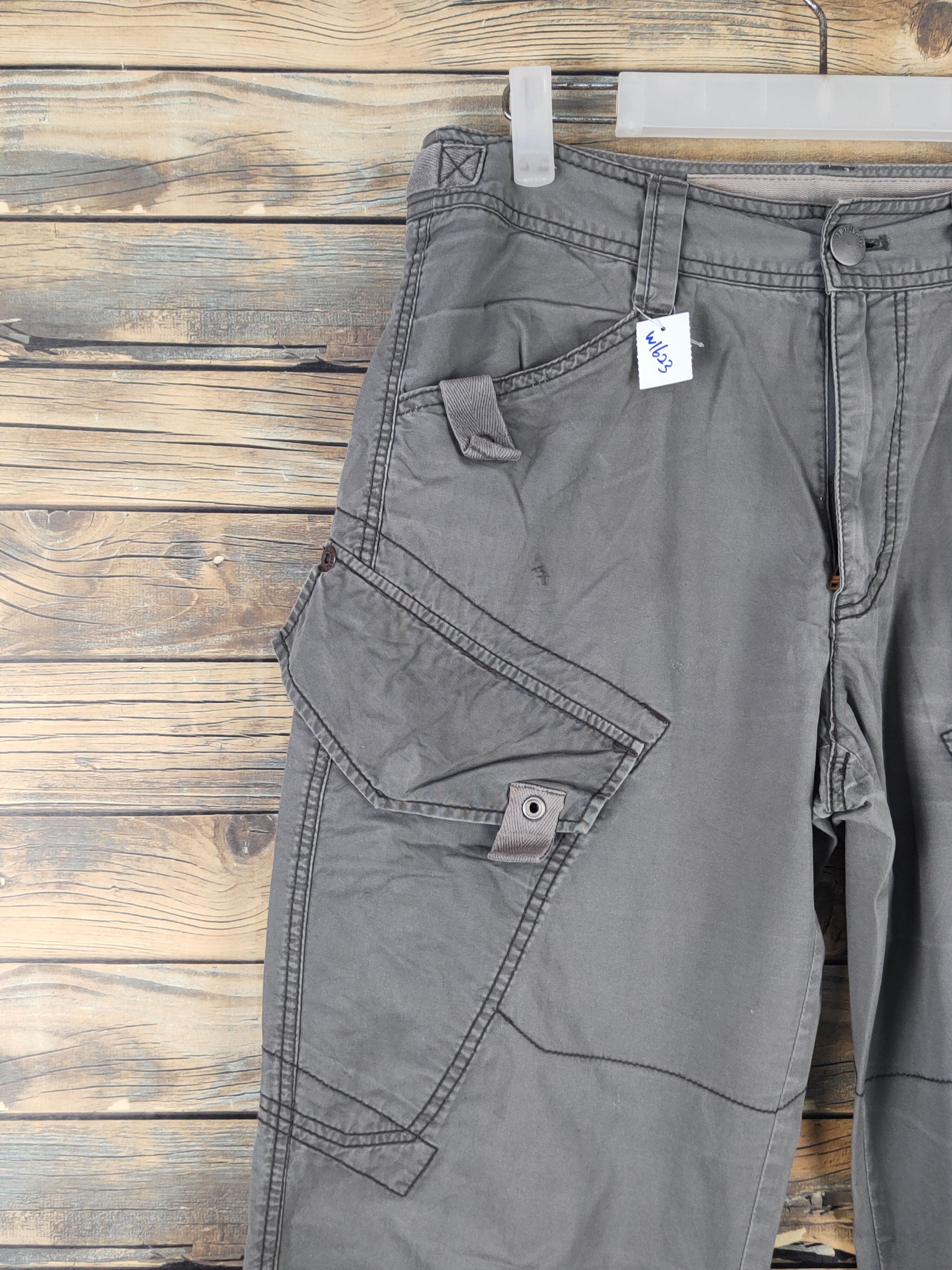 Japanese Brand TBJ Jeans Dark Gray Multipocket Tactical Cargo Pants #W1623 Size US 30 / EU 46 - 3 Thumbnail