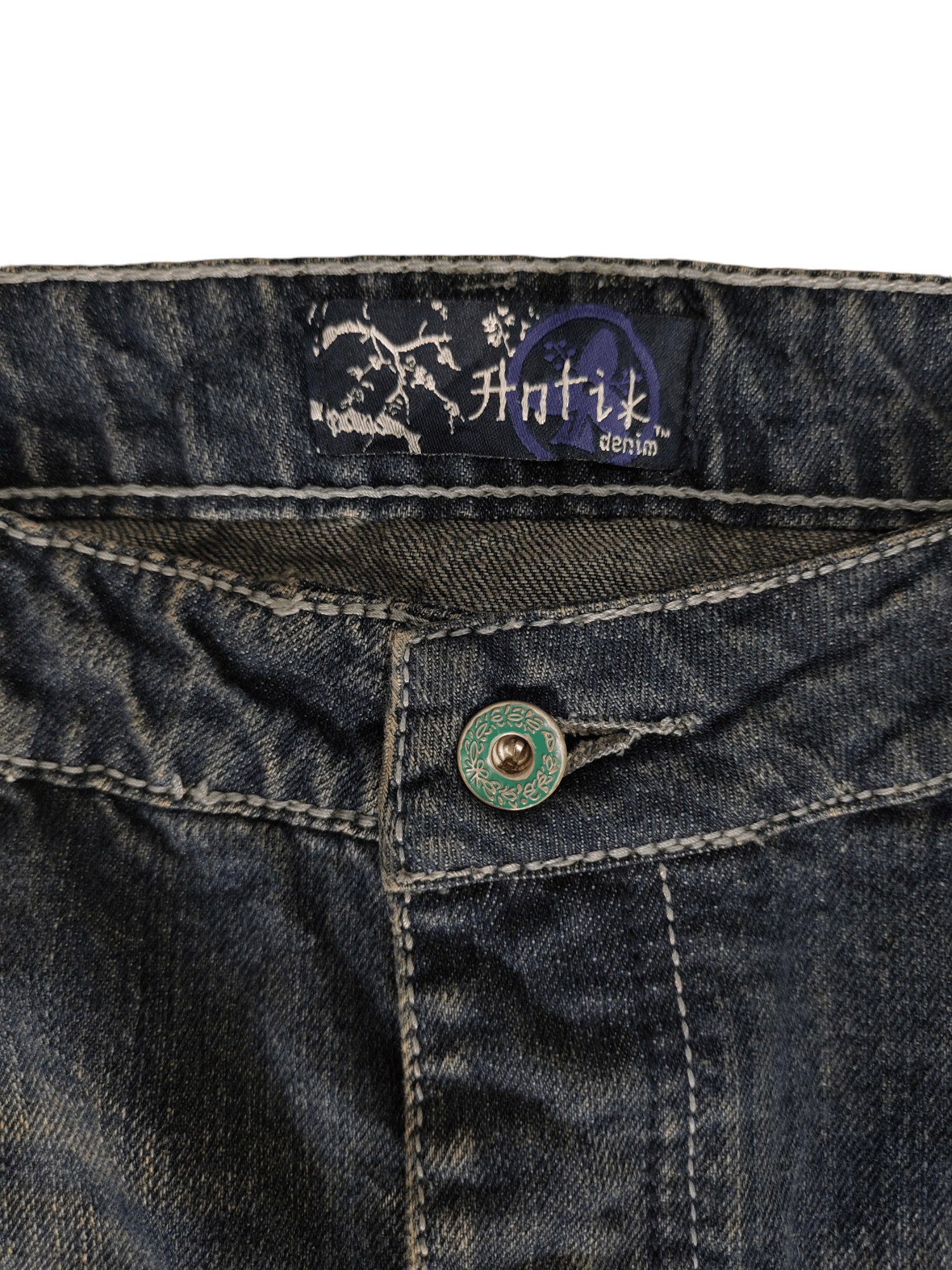 Antik Denim Vintage Y2k Antik Denim Studded Tribal Pocket Loose Jeans Size US 40 / EU 56 - 4 Thumbnail