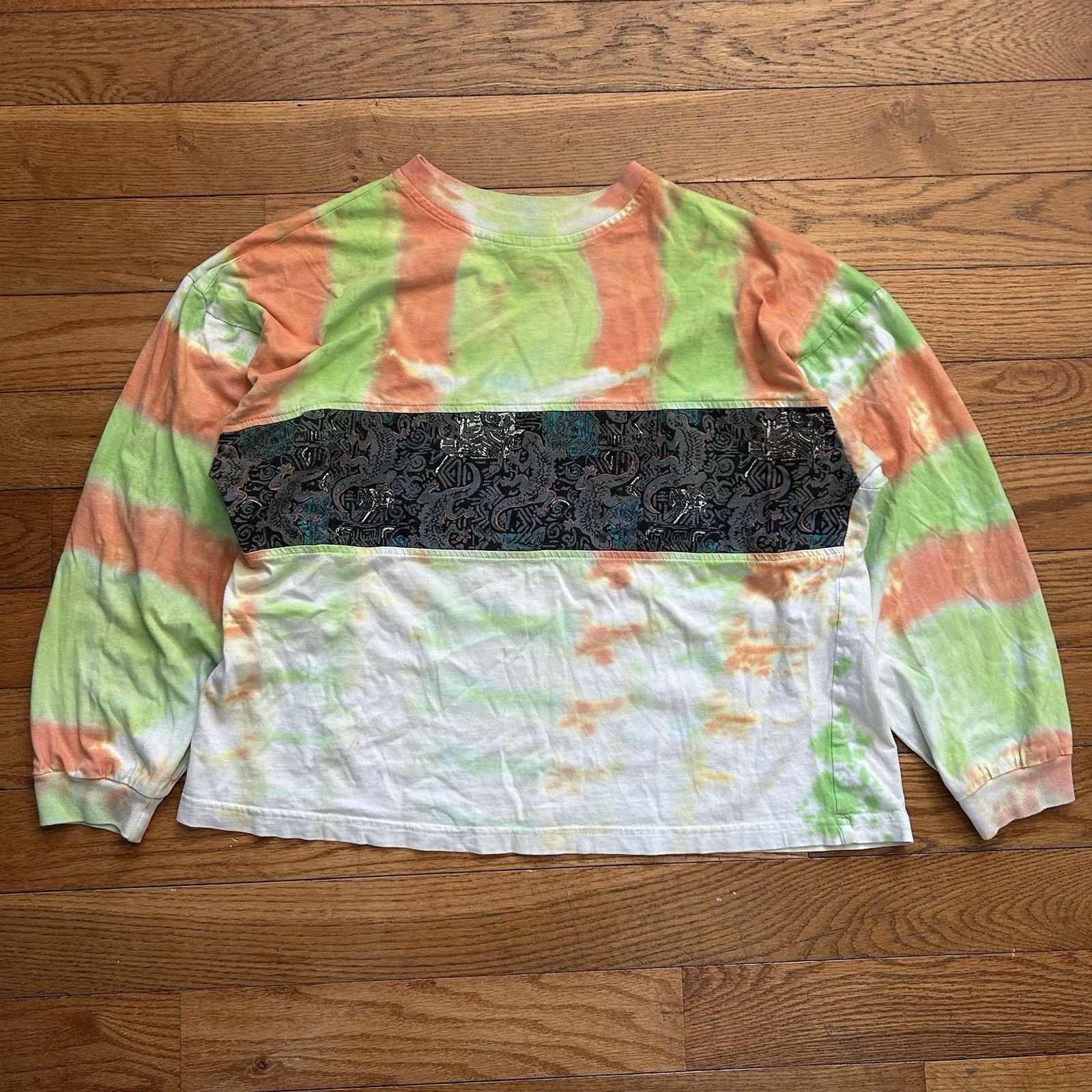 Vintage 90s Casual Boy Tie Dye Surf Long Sleeve Cropped Tee Shirt Size US S / EU 44-46 / 1 - 1 Thumbnail