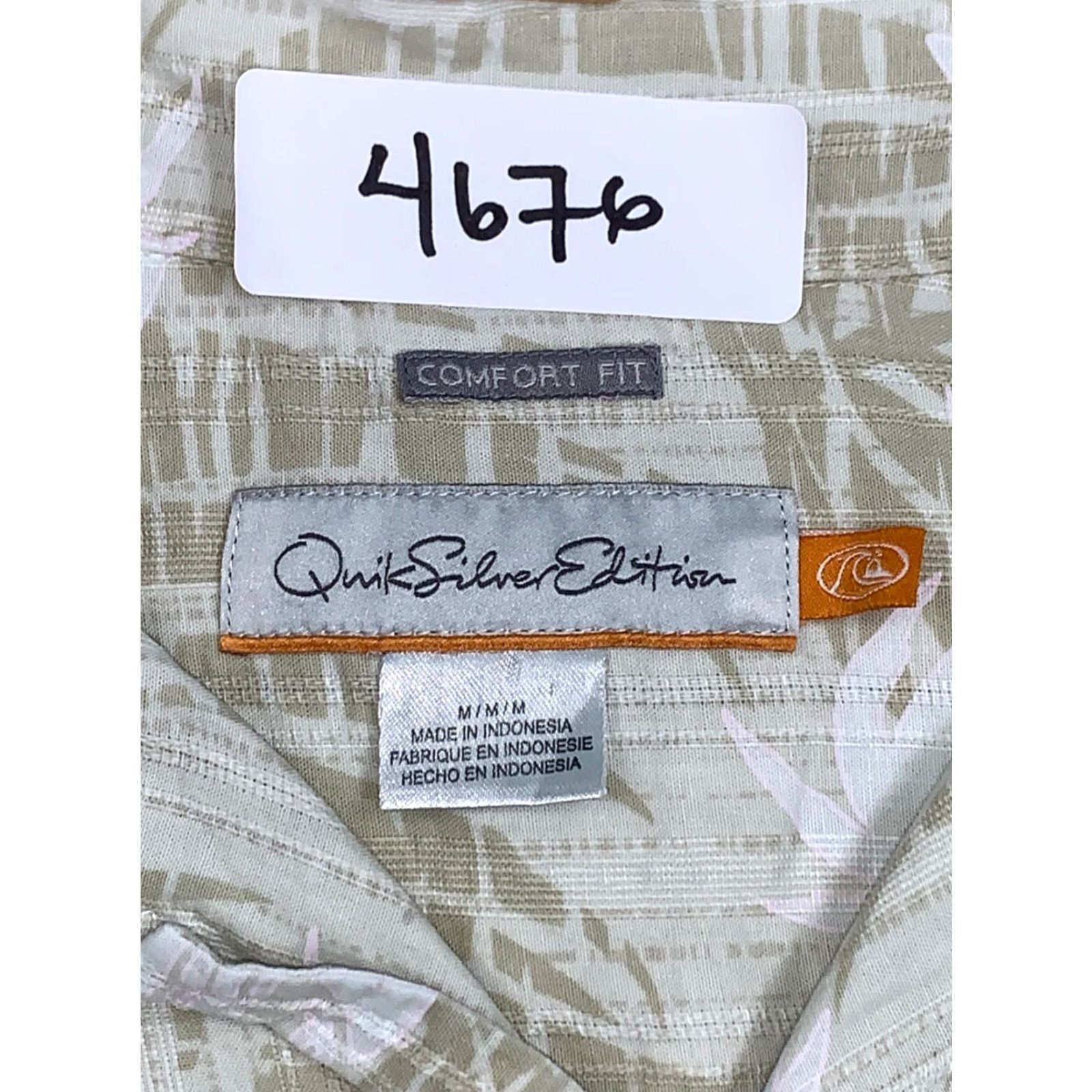 Quiksilver Quiksilver Button-Up Shirt M Men Floral Green/Tan Short Sleeve Comfort Fit Edition Size US 31 - 3 Thumbnail