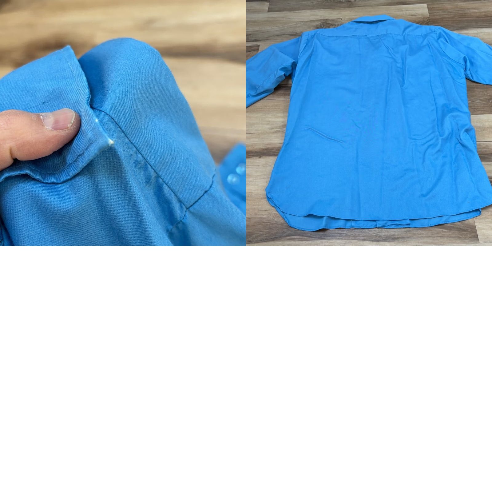 Arrow VINTAGE Arrow Gabardine Shirt Mens M Blue Sailor Collar Board Shirt Long Sleeve Casual/Formal Regular Fit Size US M / EU 48-50 / 2 - 8 Thumbnail