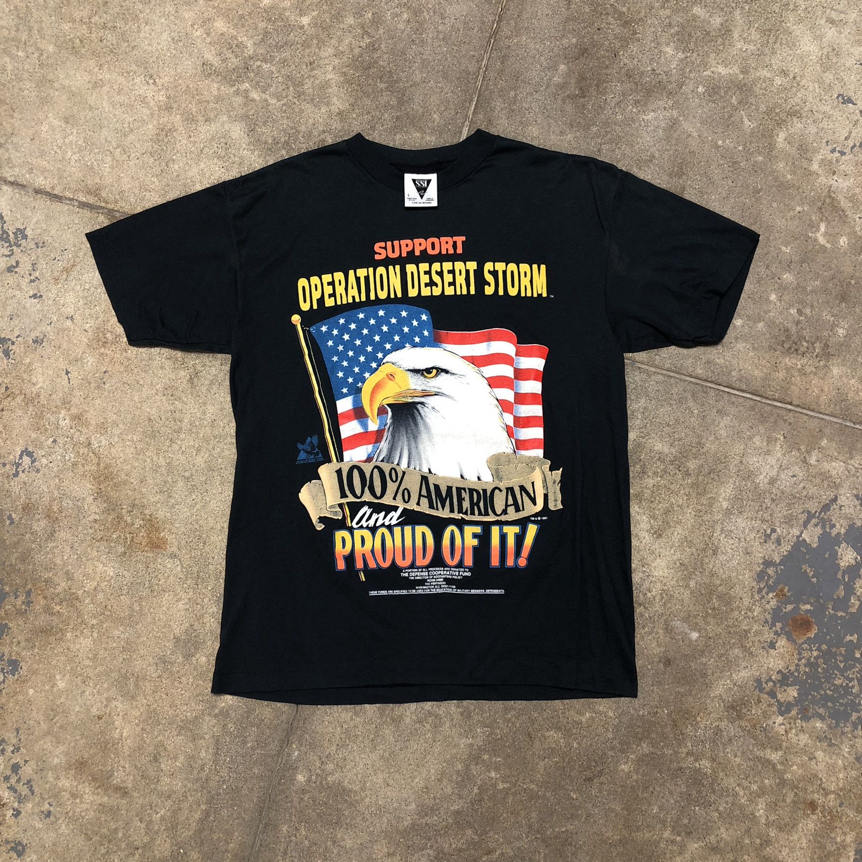 Vintage Vintage 1991 Operation Desert Storm US Military T-Shirt Size US L / EU 52-54 / 3 - 5 Thumbnail
