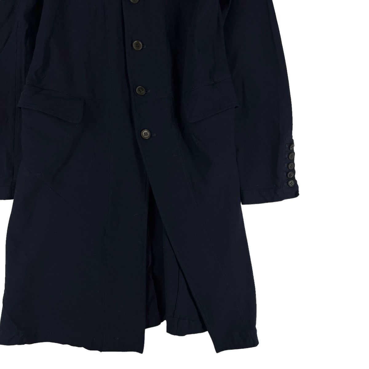 Comme des Garcons 🔥Rich Black - Vtg 80’s Long Jacket Asymmetrical Button Size M / US 6-8 / IT 42-44 - 4 Thumbnail