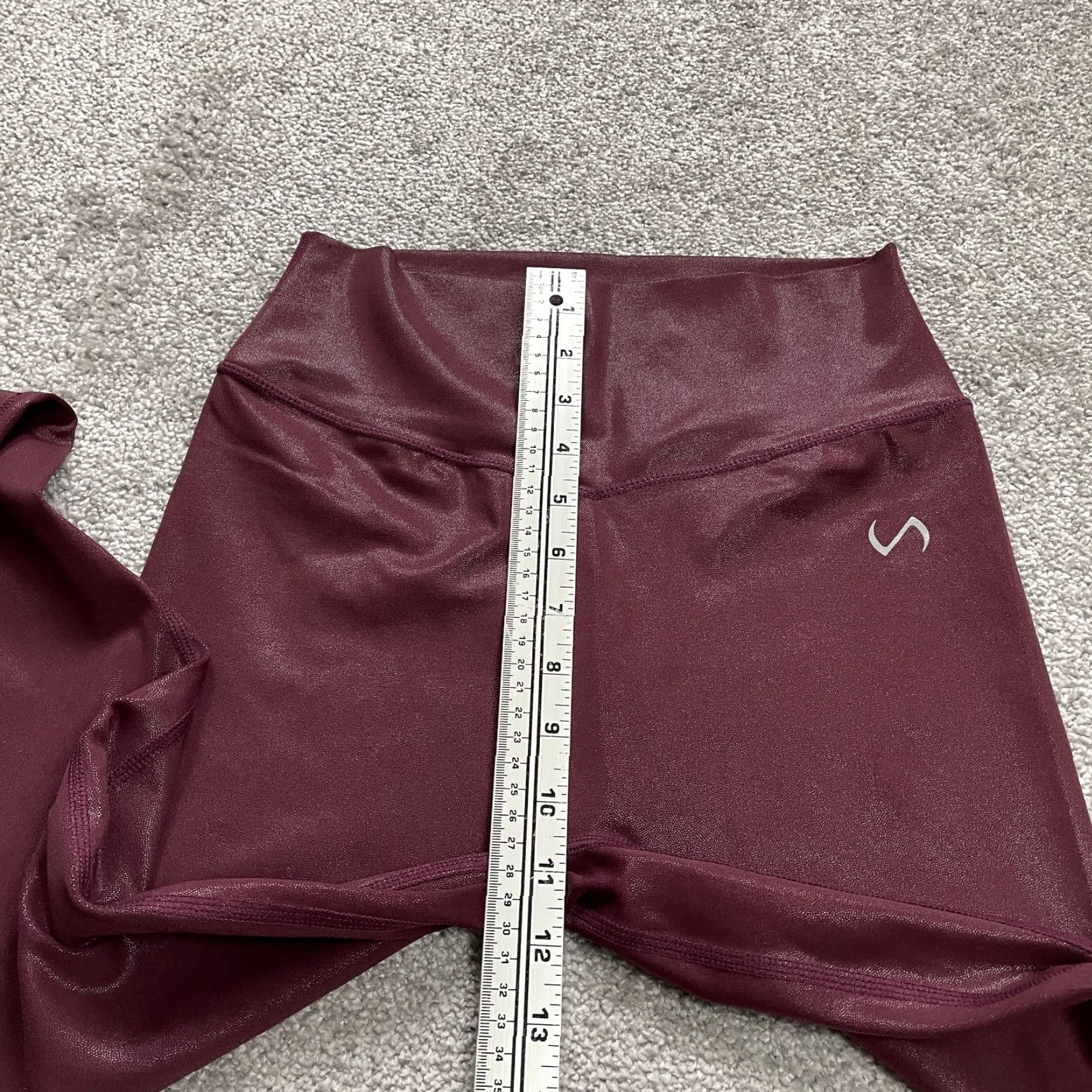 Vintage Take Life Further Compression Leggings Womens Medium Maroon High Rise Gym 24x26 Size 32" / US 10 / IT 46 - 7 Thumbnail