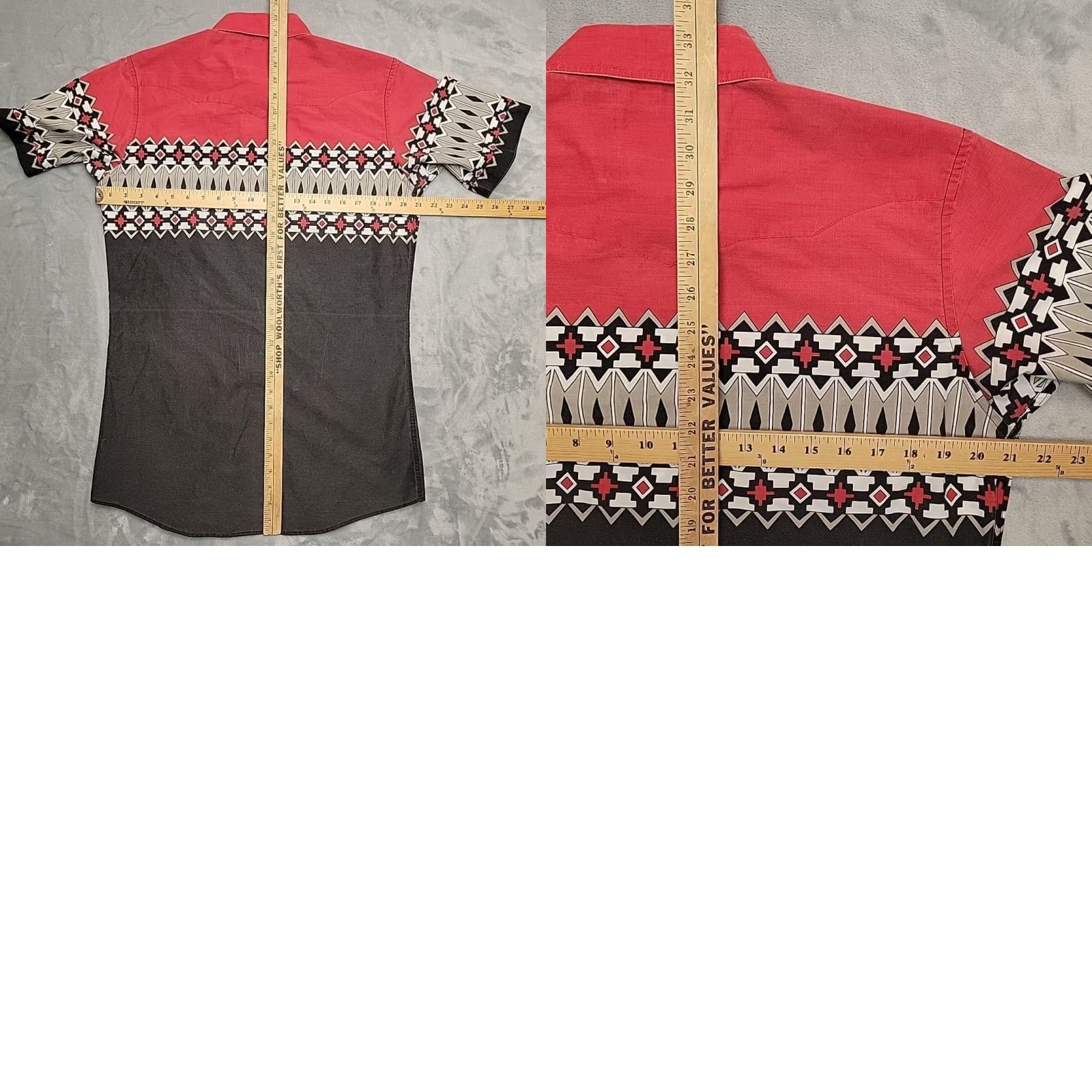Vintage VINTAGE Corral West Shirt Men M Red Black Geometric Western Peaerl Snap Aztec Cowboy Size US M / EU 48-50 / 2 - 8 Thumbnail