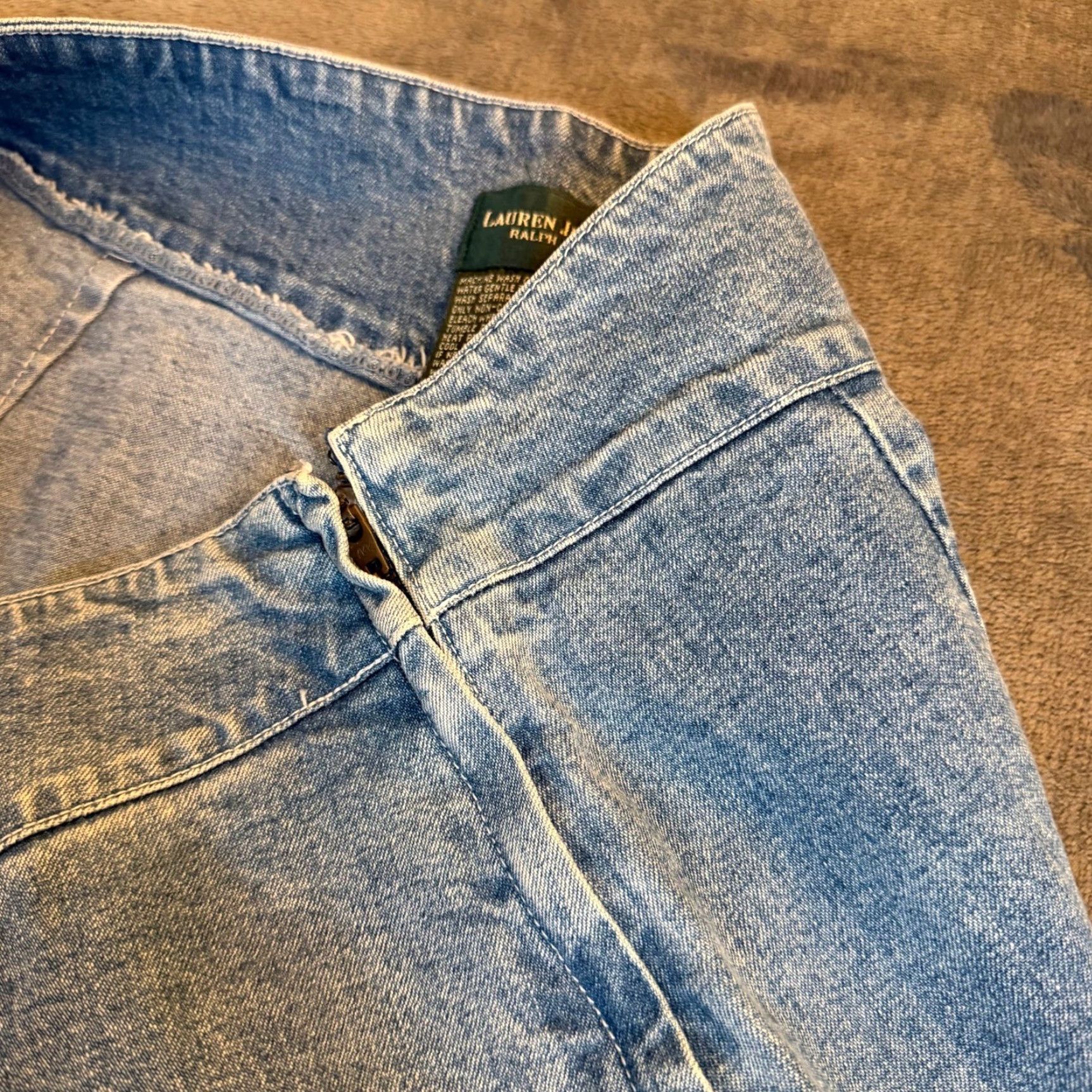 Ralph Lauren Ralph Lauren Denim A-Line Skirt Midi Blue Womens Size 8 Stretch Button Zip Mid Rise Casual Summer Spring Size 30" / US 8 / IT 44 - 4 Thumbnail