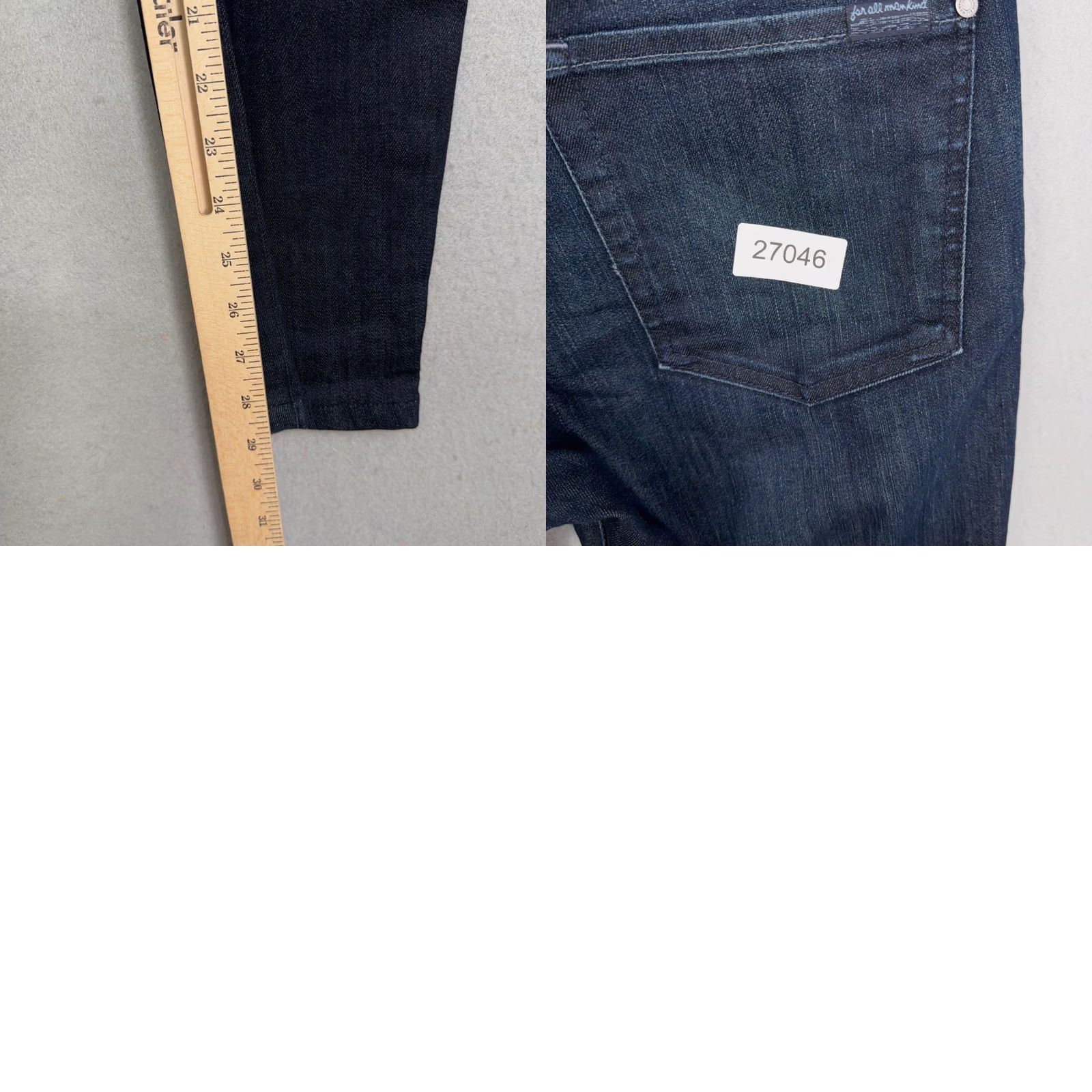 7 For All Mankind 7 For All Mankind Paxtyn Jeans Mens 34 Dark Blue Solid Skinny Stretch Denim Luxe Size US 34 / EU 50 - 8 Thumbnail