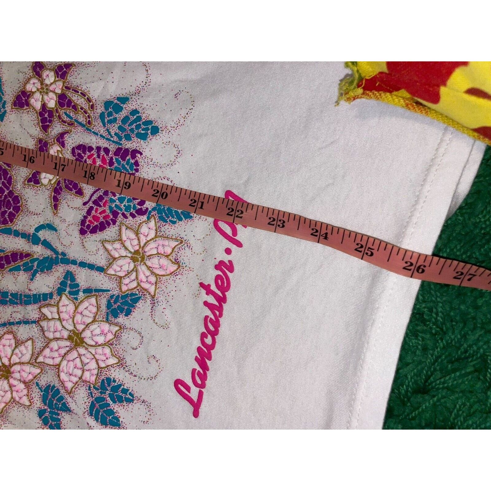 Jerzees Vintage Pennsylvania Lancaster Flower Graphic White Shirt Size US S / EU 44-46 / 1 - 13 Thumbnail