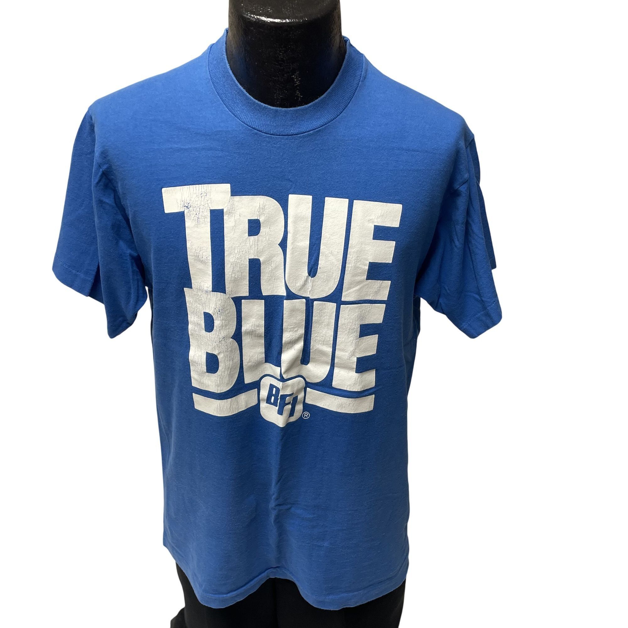 Fruit Of The Loom Vtg BFI Waste Management TRUE BLUE PROMO Advert Shirt Size US L / EU 52-54 / 3 - 1 Thumbnail