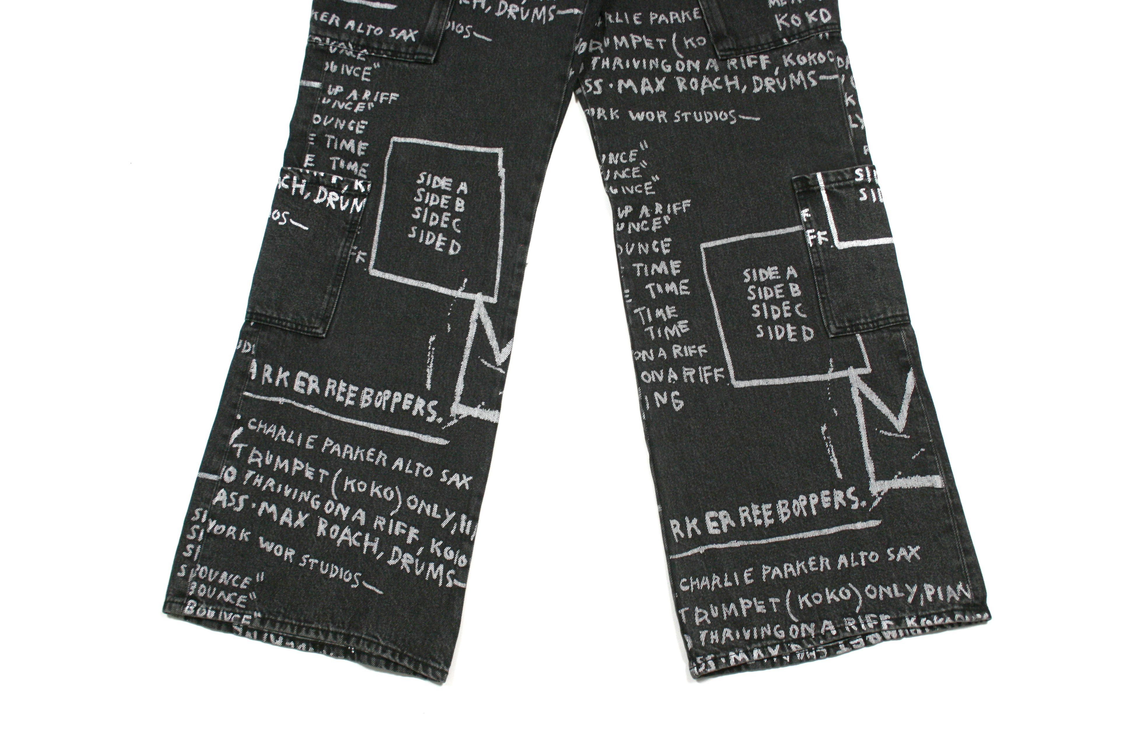 H&M × Jean-Michel Basquiat × Who Decides War Printed All Over Baggy Cargo Jeans Size US 36 / EU 52 - 7 Thumbnail