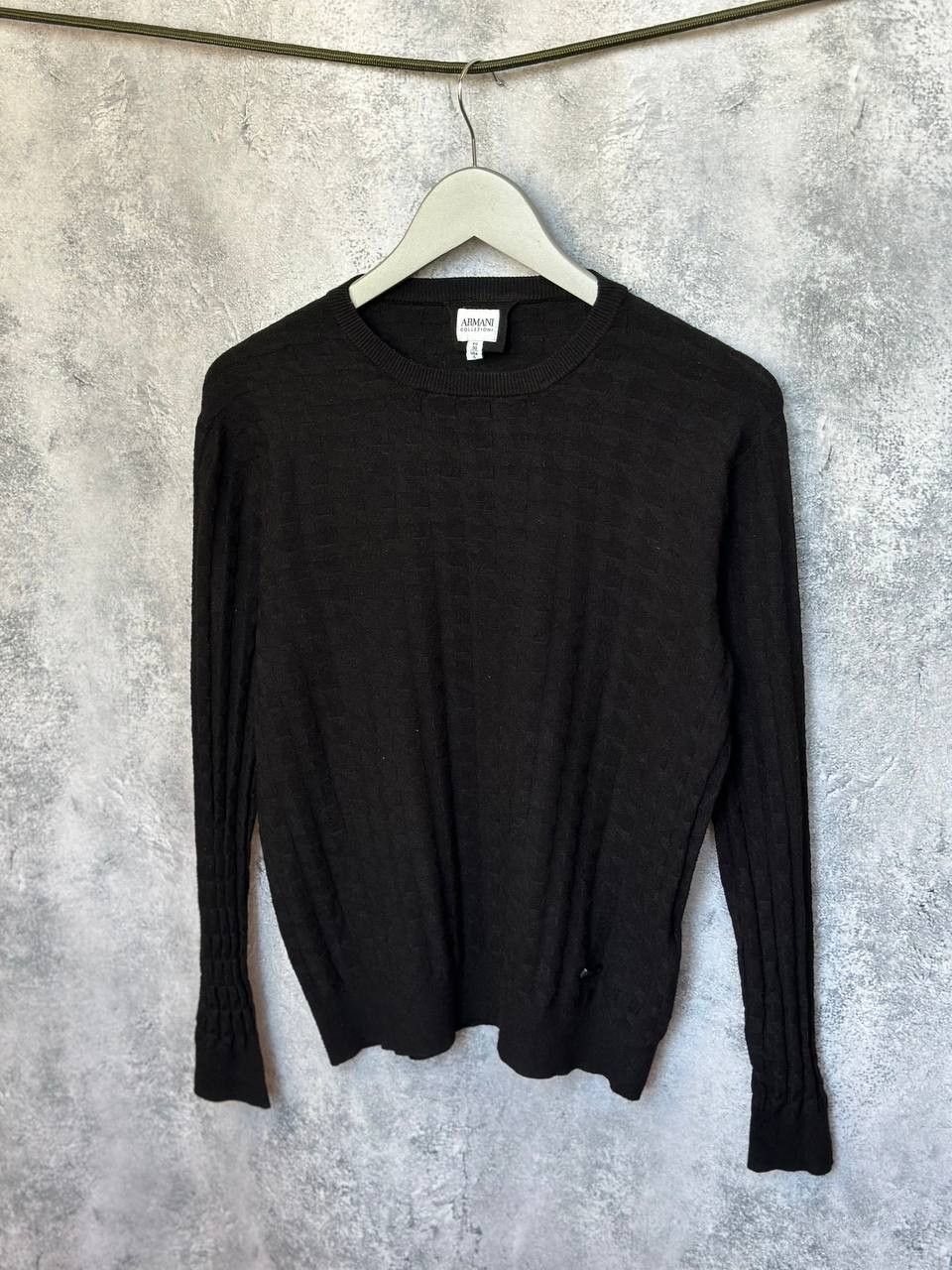 Armani Collezioni Armani Collezioni Black Textured Knit Sweater Pullover Size S / US 4 / IT 40 - 1 Thumbnail