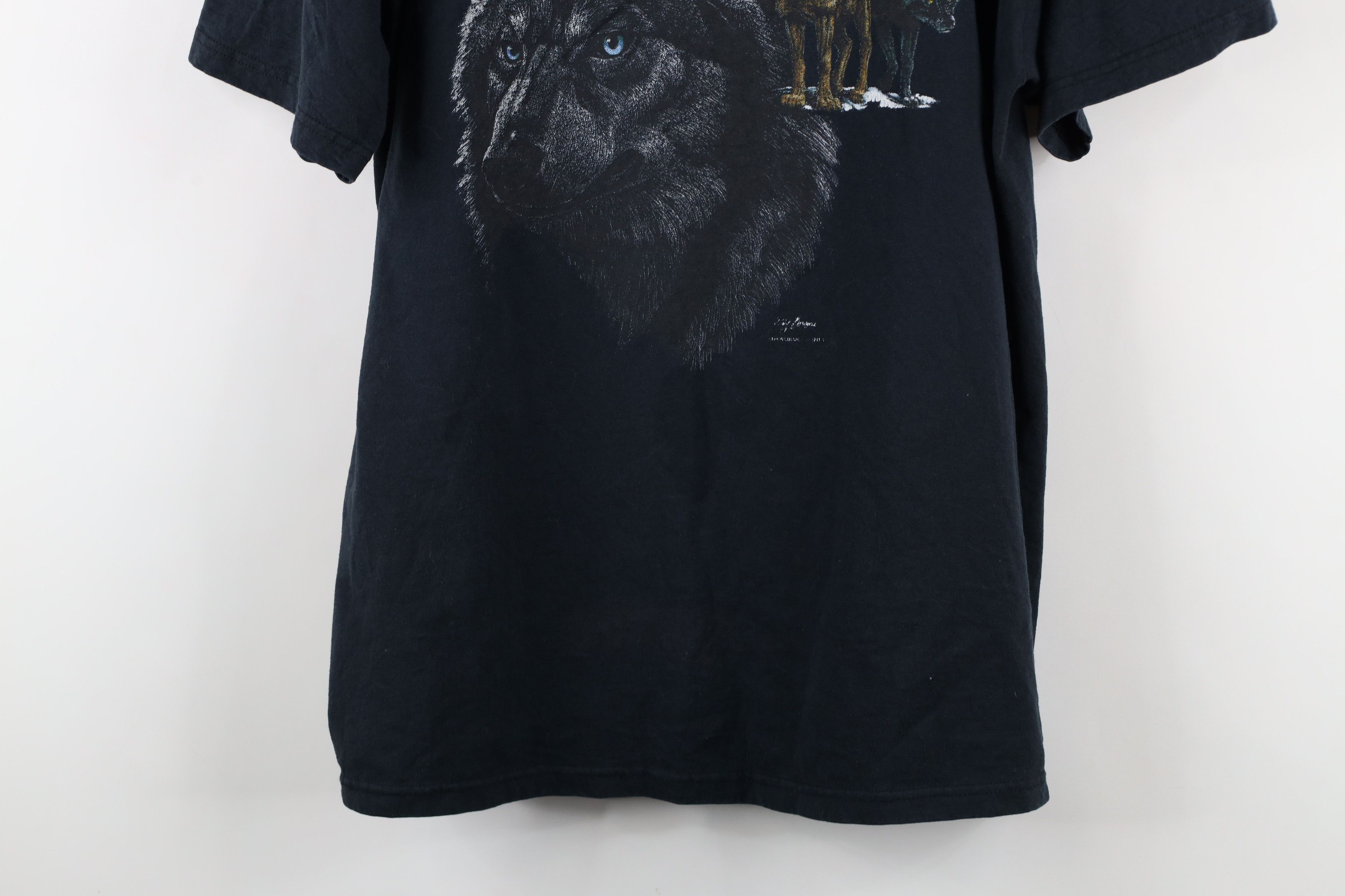Vintage Vintage 90s Streetwear Out Nashville Wolf T-Shirt Black Size US L / EU 52-54 / 3 - 3 Thumbnail