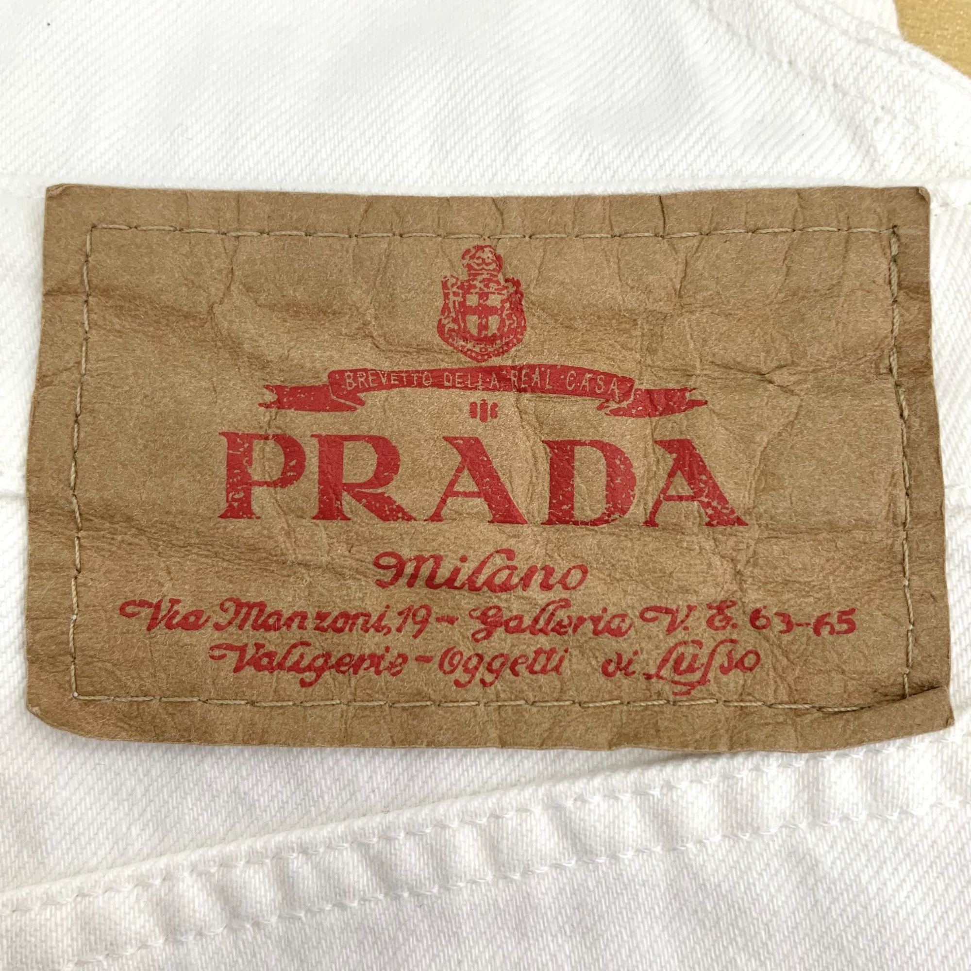 Prada Prada White Triangle Logo Cotton Suspender Dress (Size XS) Size XS / US 0-2 / IT 36-38 - 4 Thumbnail