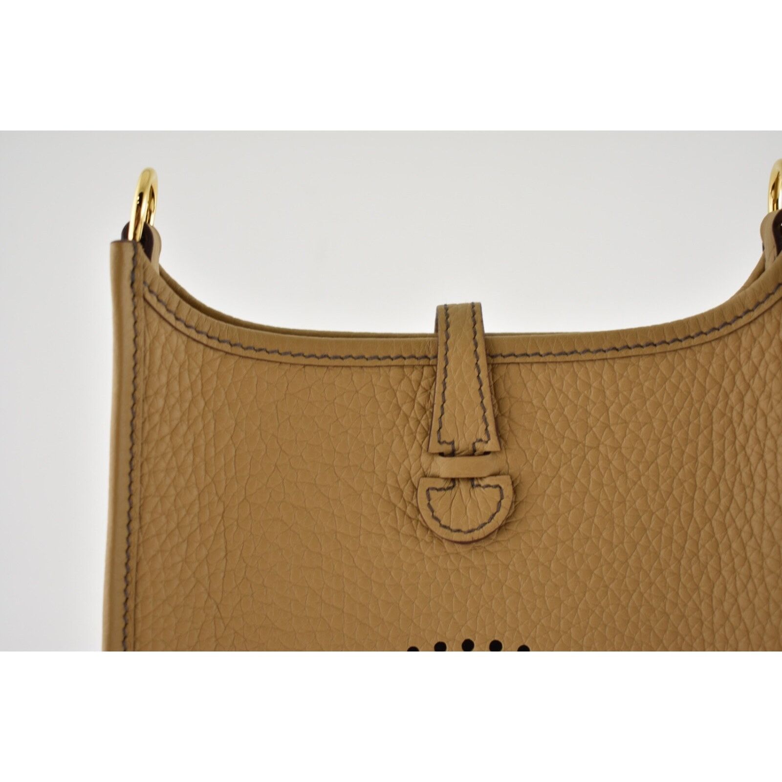 Hermes Hermes Mini Evelyne Camel Gold Leather Crossbody Bag Size ONE SIZE - 11 Thumbnail