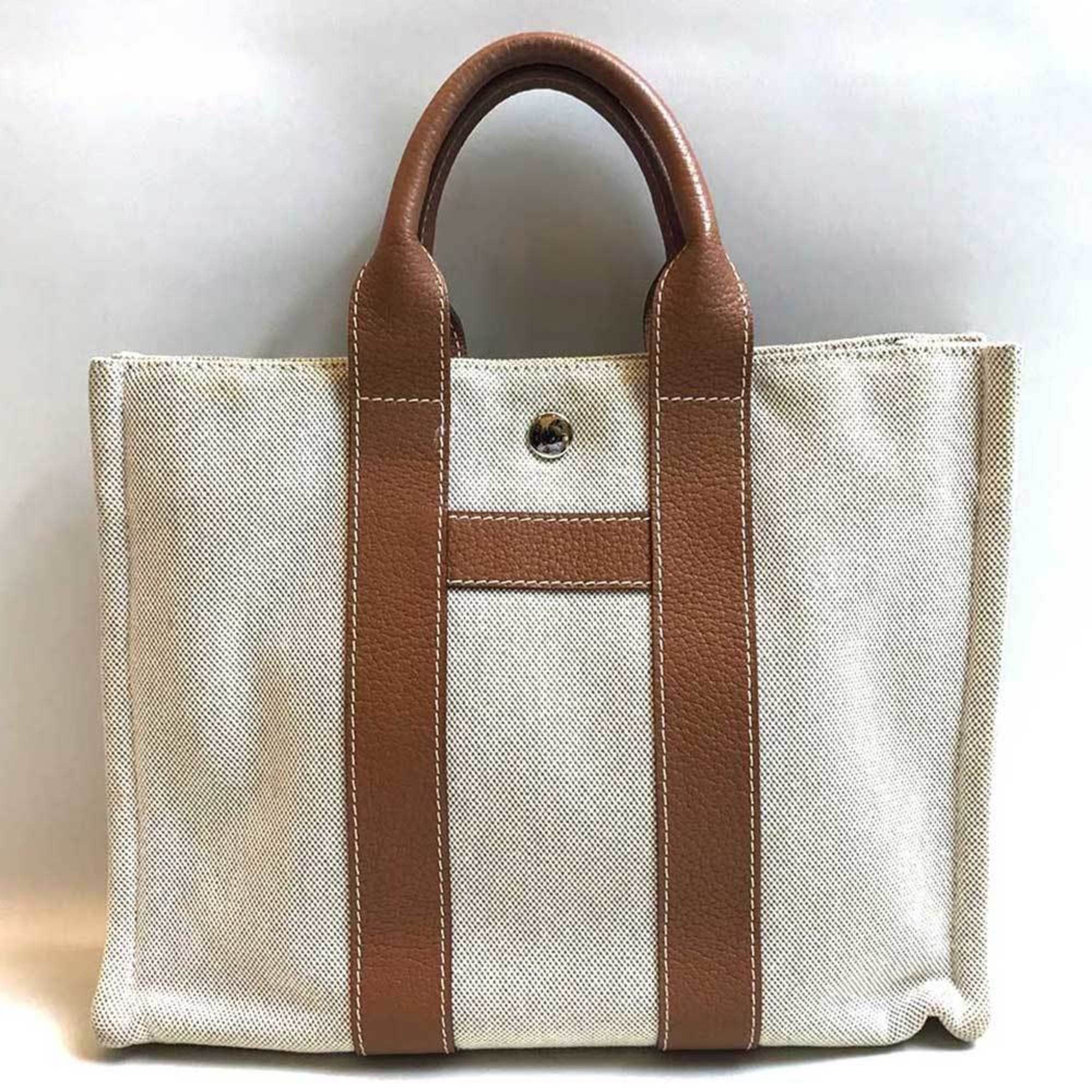 Hermes HERMES Handbag Sac Arne PM Beige Canvas Leather | Grailed