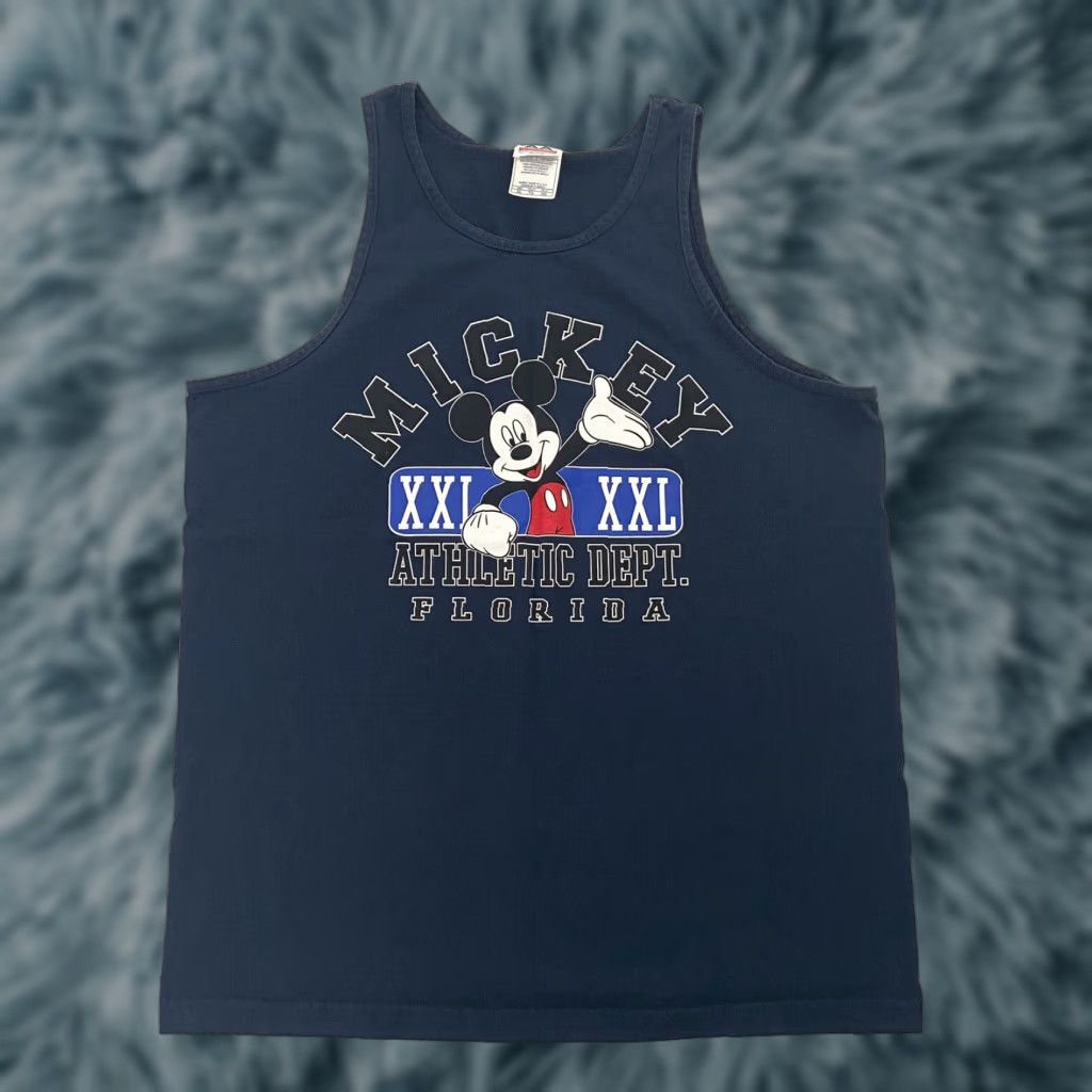 Vintage VINTAGE Mickey Mouse Tank Top Men's XL Blue Florida Athletic Dept Size US XL / EU 56 / 4 - 1 Thumbnail