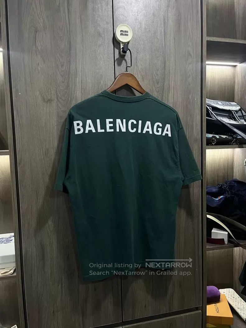 Balenciaga Balenciaga Forest Green Back Letter Short Sleeve Size US S / EU 44-46 / 1 - 6 Thumbnail